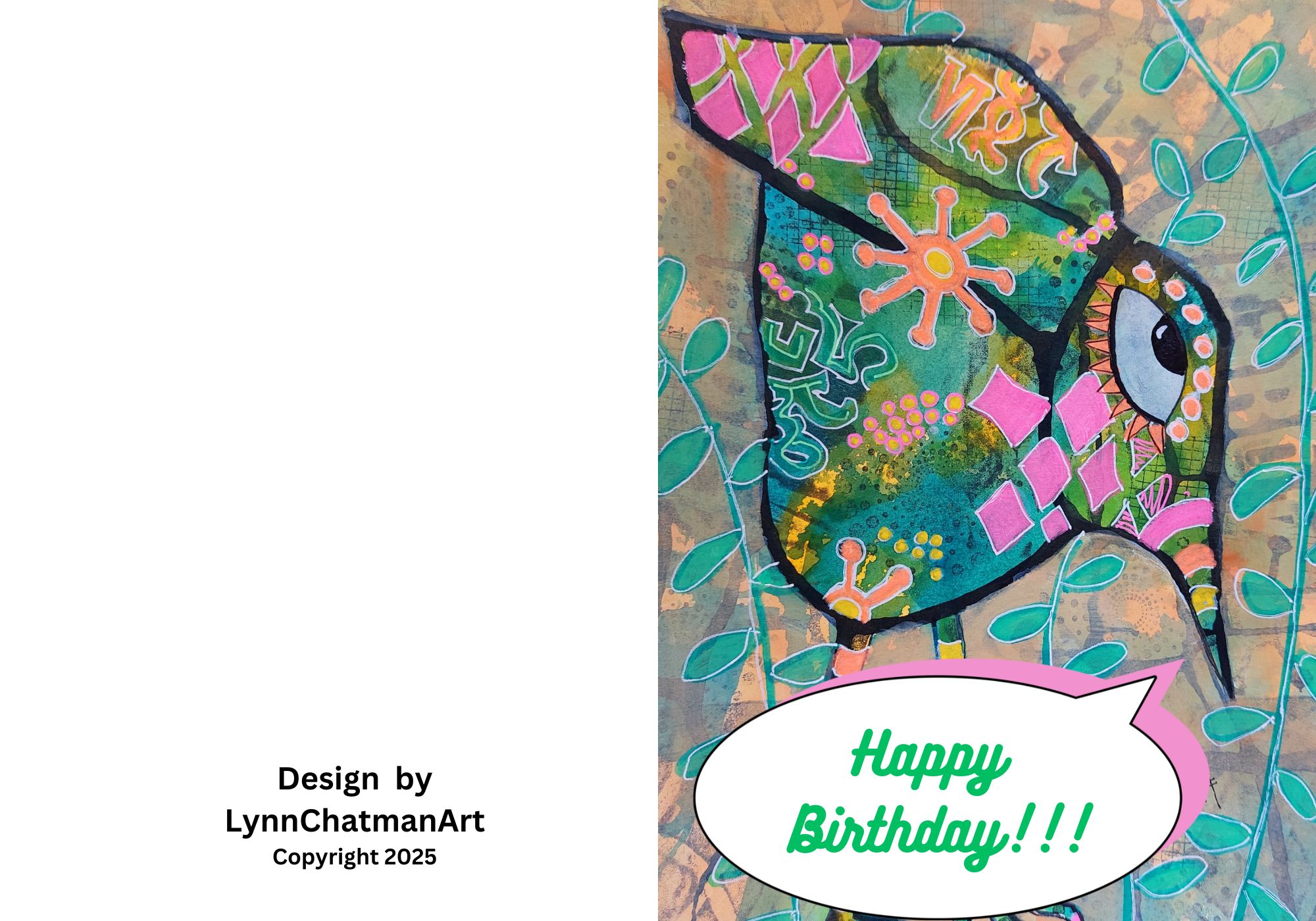 Funny Bird 5x7 Birthday Card (Printable Download)
