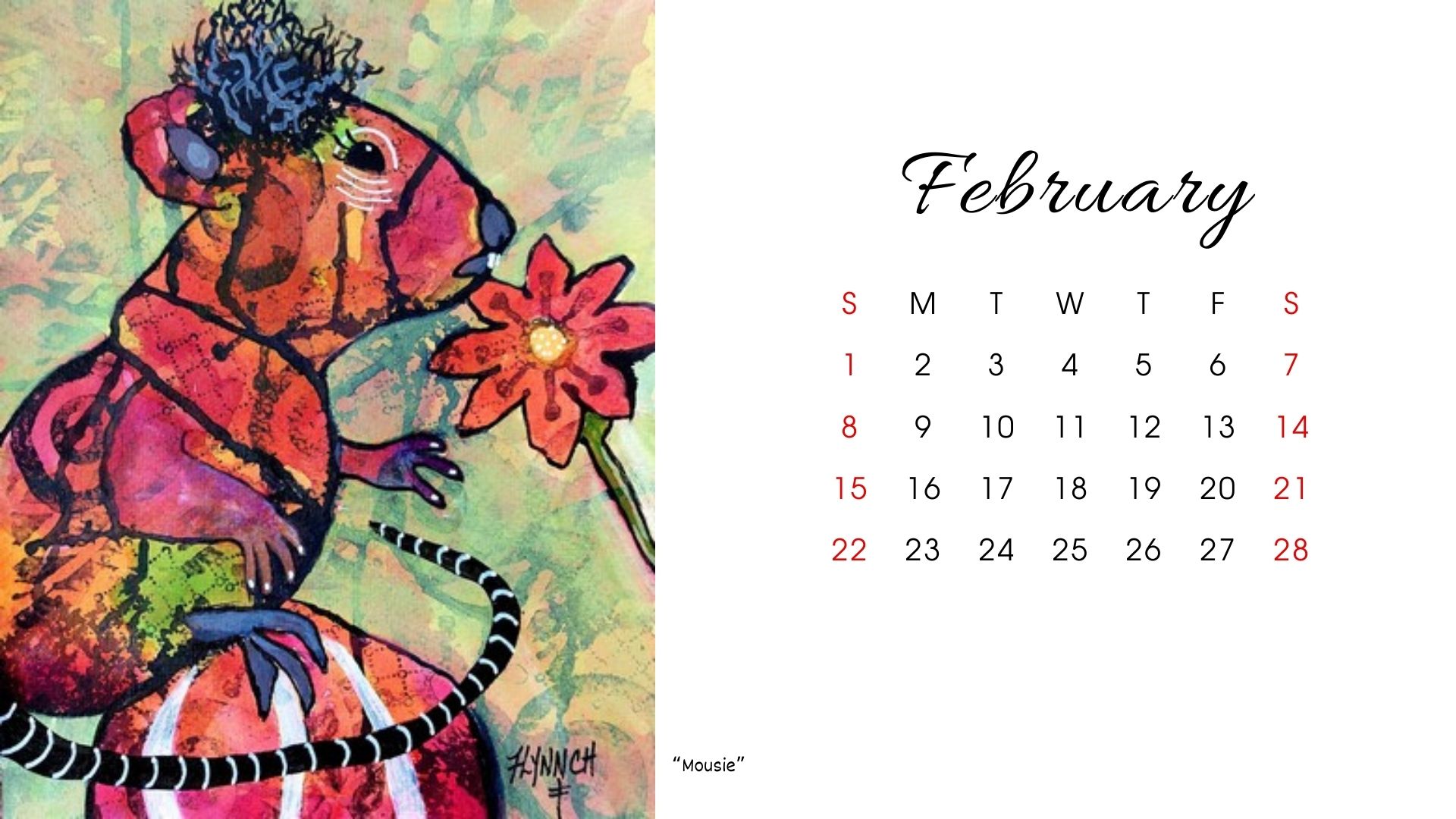 Lynn Chatman Art 2026 Calendar (Printable Download)