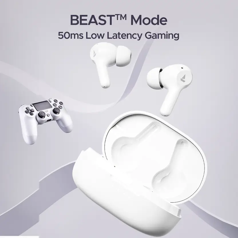 Boat airdopes 71 w/ 40 HRS Playback, ENX Technology & Beast Mode(Low Latency) Bluetooth  (Frost White, True Wireless)