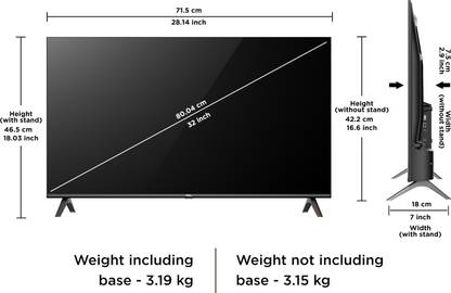 TCL V4C 80.04 cm (32 inch) QLED HD Ready Smart Google TV 2025 Edition (32V4C)