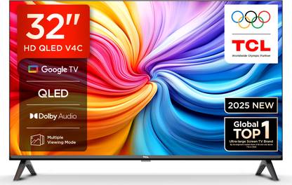 TCL V4C 80.04 cm (32 inch) QLED HD Ready Smart Google TV 2025 Edition (32V4C)