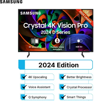 Samsung Crystal 4K Vision Pro 125 cm (50 inch) Ultra HD (4K) LED Smart Tizen TV (UA50DUE76AKLXL)