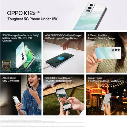 OPPO K12x 5G with 45W SUPERVOOC Charger In-The-Box