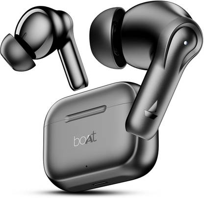 boAt Airdopes 161, Adv 4Mic ENx, 50H Battery,Fast Charge,13mm Driver, Metallic Finish Bluetooth  (Carbon Black, True Wireless)