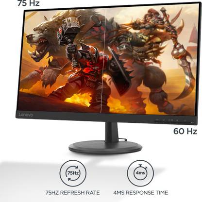Lenovo 60.45 cm (24 inch) Full HD VA Panel 3-Side Near Edgeless with TUV Eye Care Monitor (D24-20/D24-40)