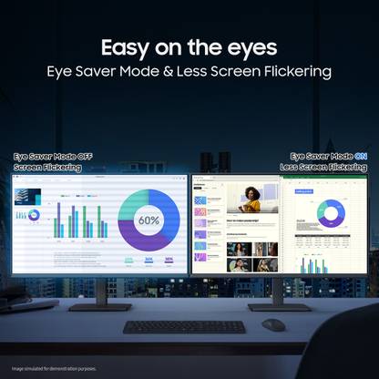 Samsung Essential Series S3 55.88 cm (22 inch) Full HD LED Backlit IPS Panel with D-Sub, HDMI Flat Monitor (LS22D300GAWXXL) 