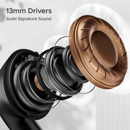 boAt Airdopes 161, Adv 4Mic ENx, 50H Battery,Fast Charge,13mm Driver, Metallic Finish Bluetooth  (Carbon Black, True Wireless)