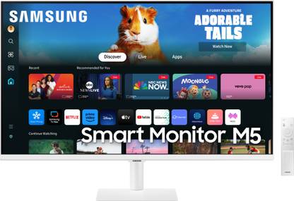 Samsung M5 68.6 cm (27 inch) Full HD VA Panel with Mouse & Keyboard Control, OTT Apps, IoT Hub, Office 365, Workout Tracker, Multiple Ports, (LS27DM501EWXXL)