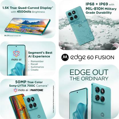 MOTOROLA Edge 60 Fusion 5G (PANTONE Amazonite, 256 GB)  (8 GB RAM)