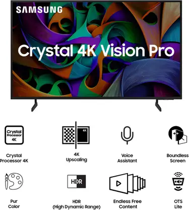 Samsung Crystal 4K Vision Pro 163 cm (65 inch) Ultra HD (4K) LED Smart Tizen TV | (UA65DUE76AKLXL)