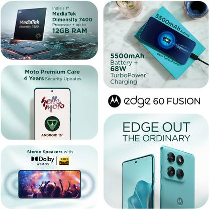 MOTOROLA Edge 60 Fusion 5G (PANTONE Amazonite, 256 GB)  (8 GB RAM)