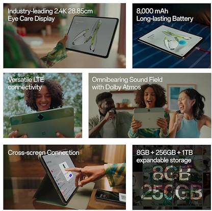 OnePlus Pad Go 8 GB RAM, 11.35 inch with 4G Tablet (Twin Mint)