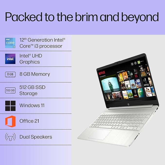 HP 15s Intel Core i3 11th Gen 1115G4 - (8 GB/512 GB SSD/Windows 11 Home) 15s-fq2671TU Thin and Light Laptop (15.6 inch, Jet Black, 1.69 Kg, With MS Office)