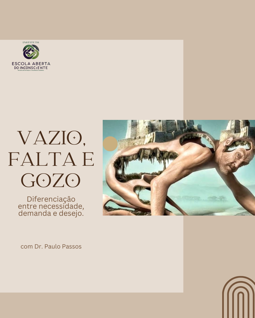 Vazio, falta e gozo: diferenciação entre necessidade, demanda e desejo.