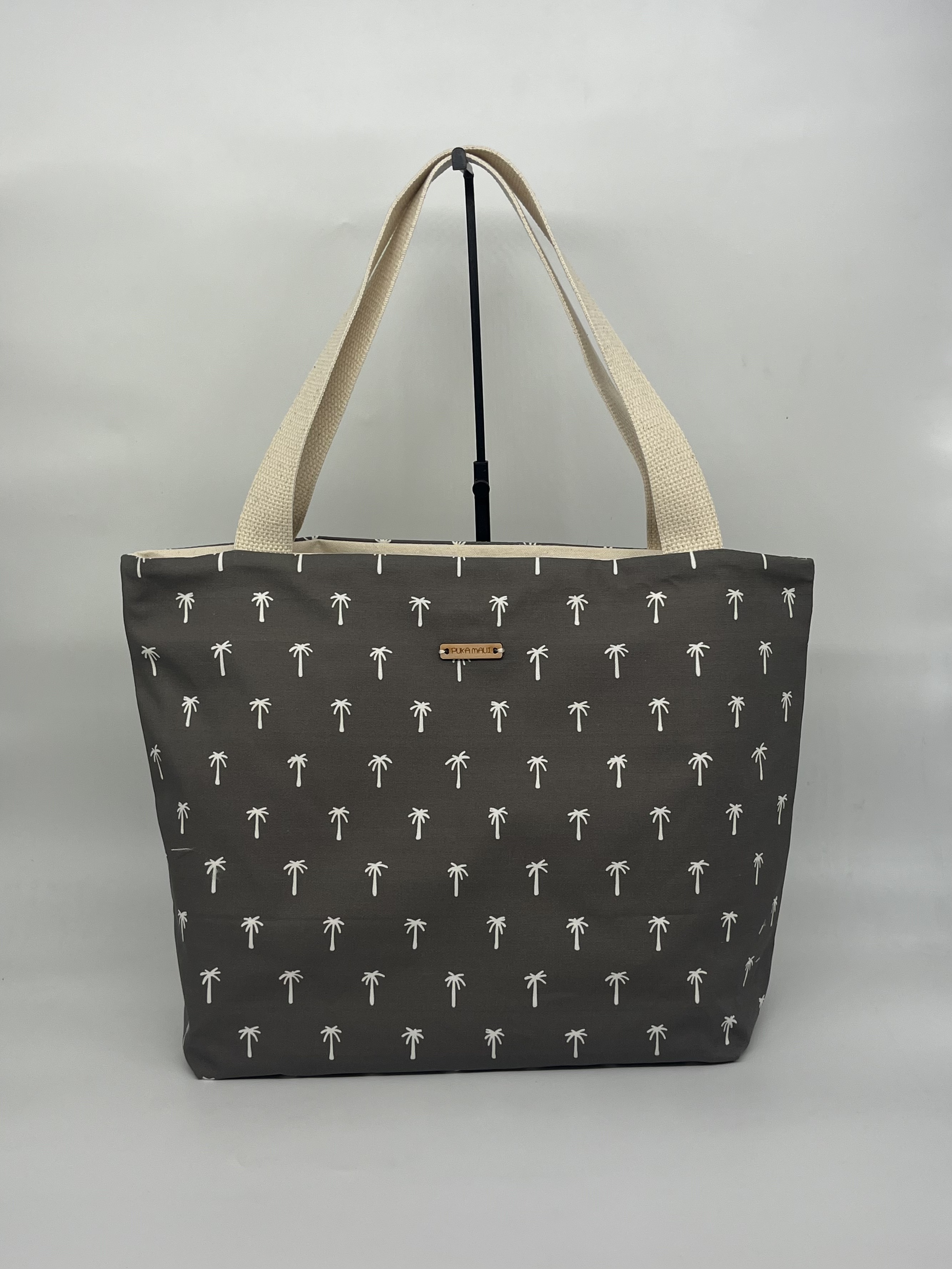 Charcoal Palms Tote