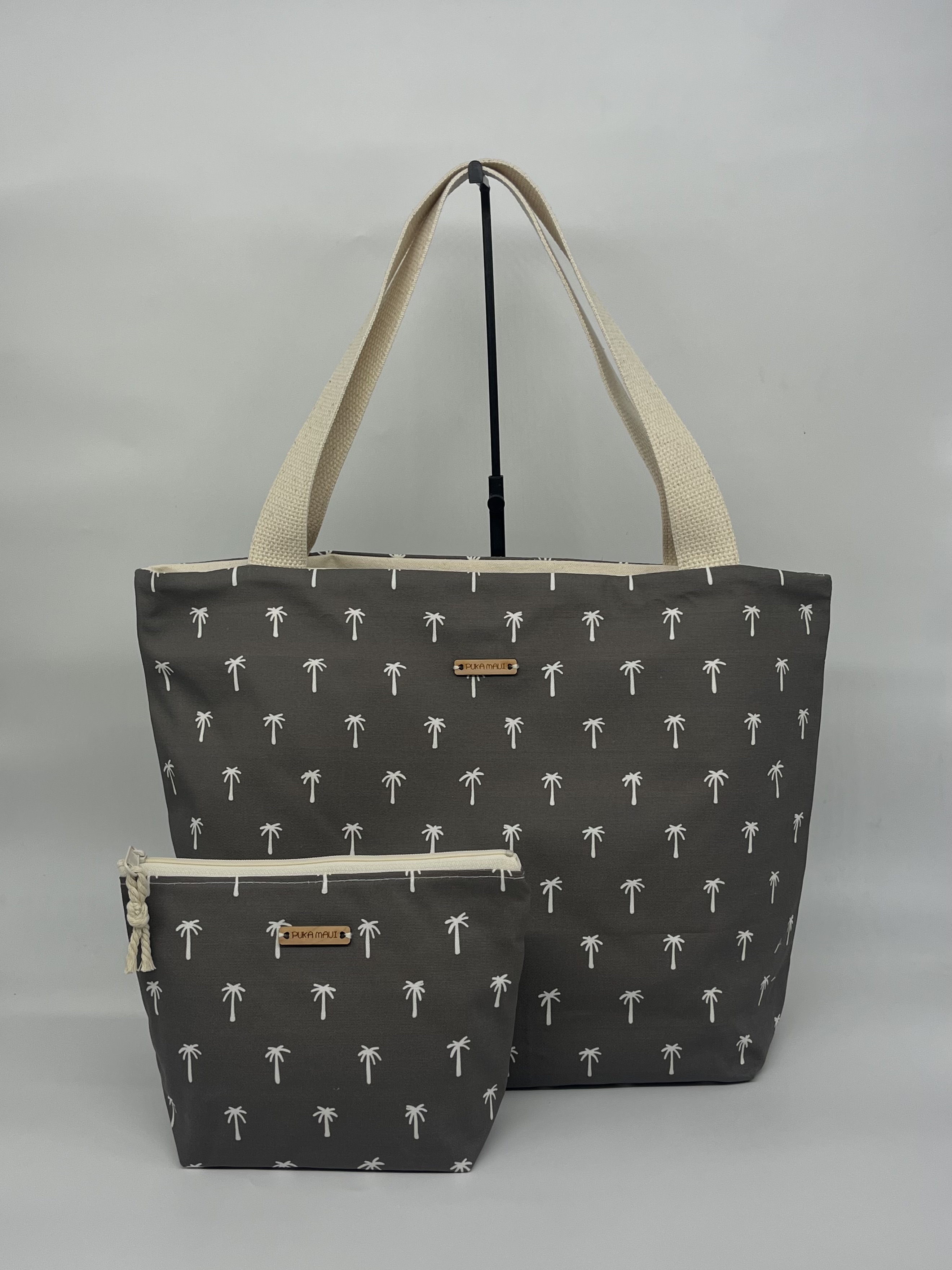 Charcoal Palms Tote