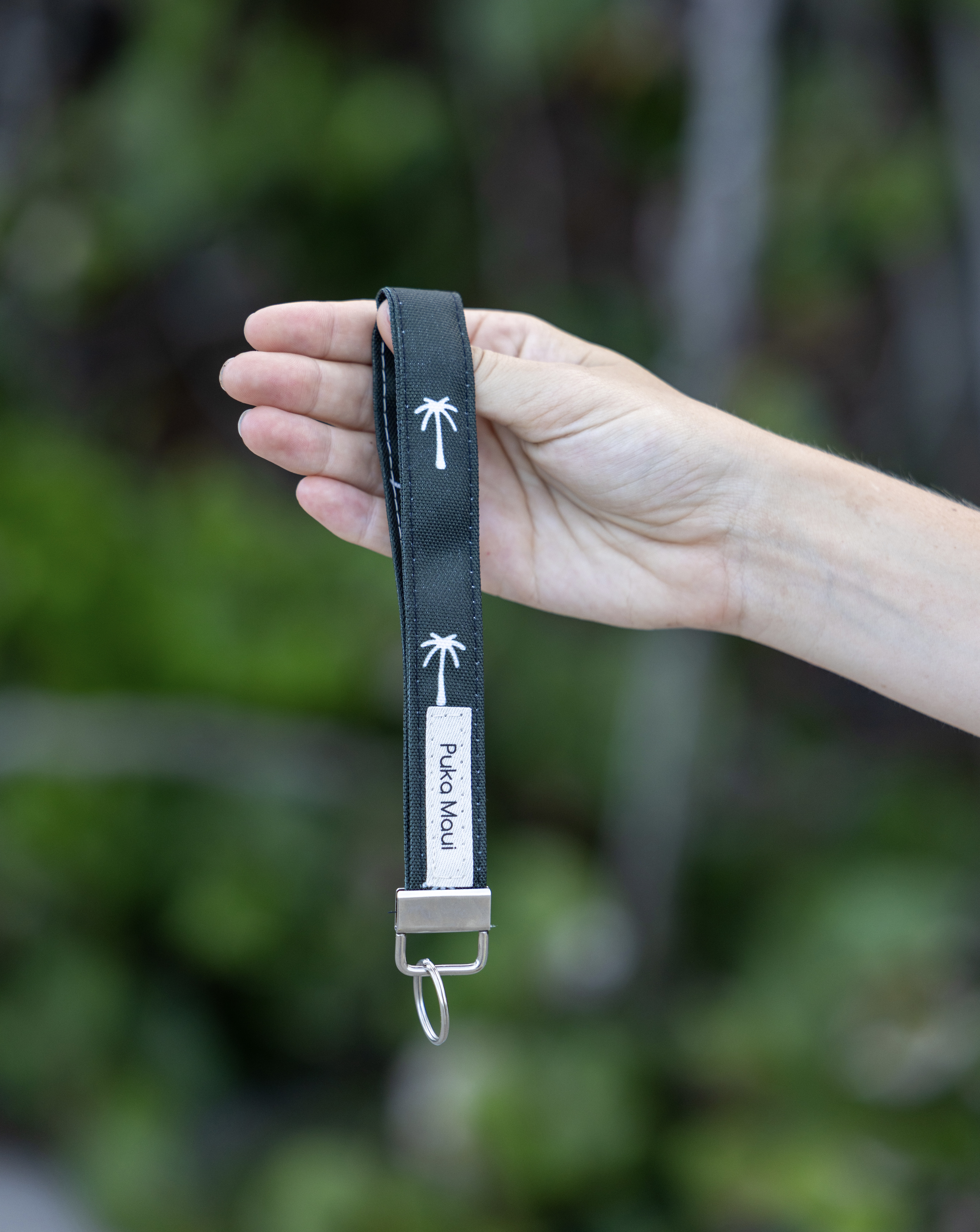 Charcoal Palms Keychain