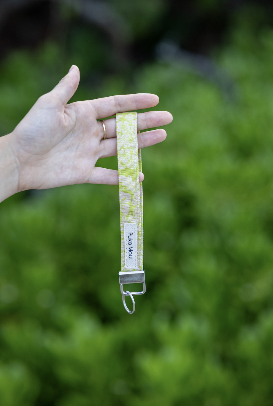 Hibiscus Lime Quilt Keychain