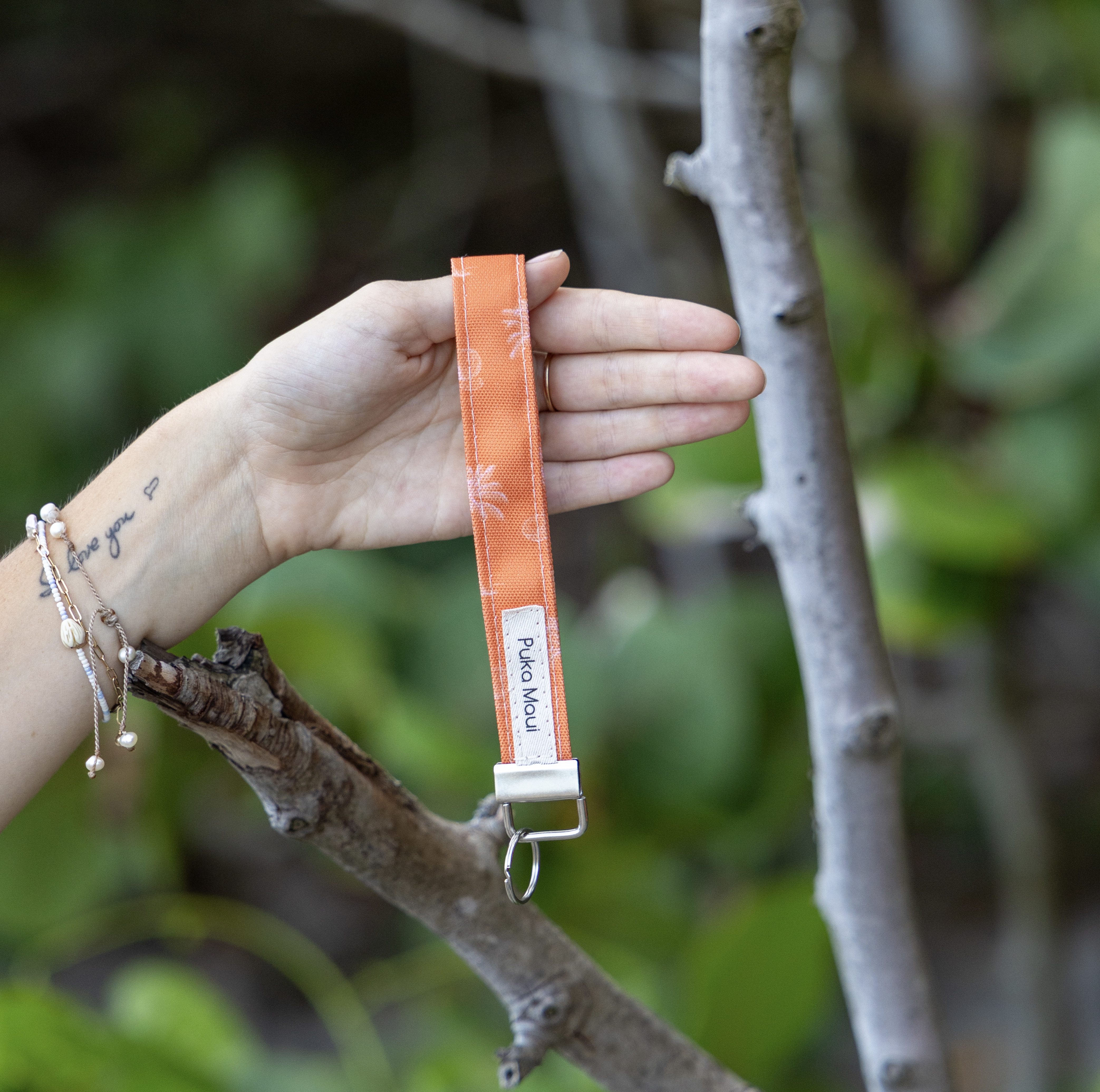 Coral Coconuts Keychain