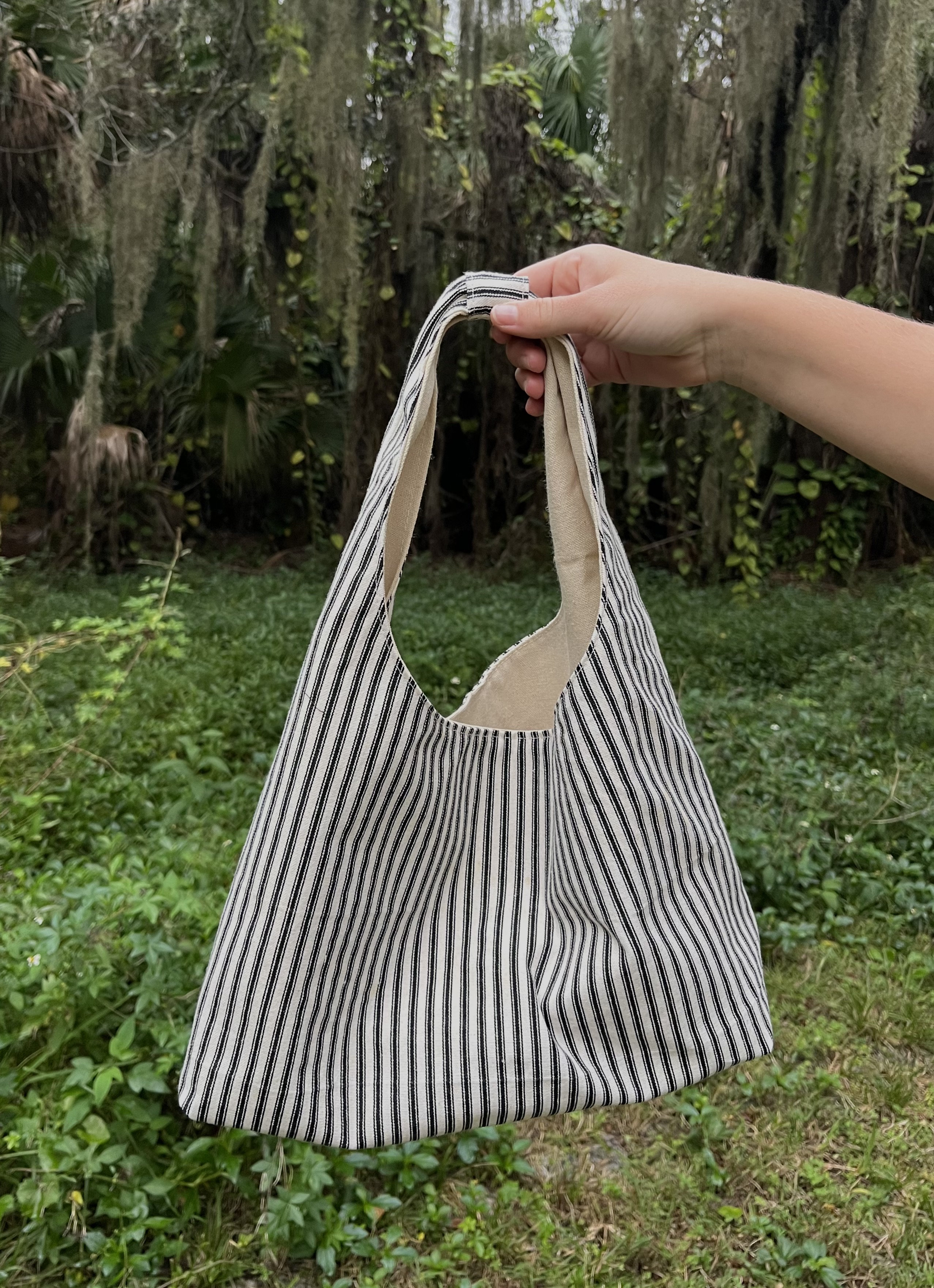 Ticking Stripe Boho Bag