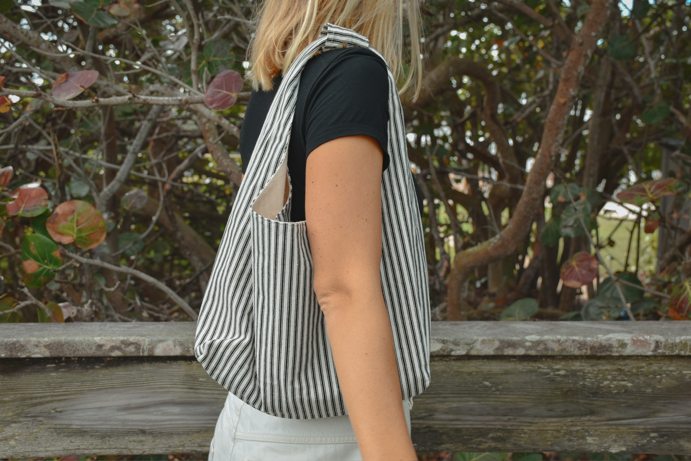Ticking Stripe Boho Bag