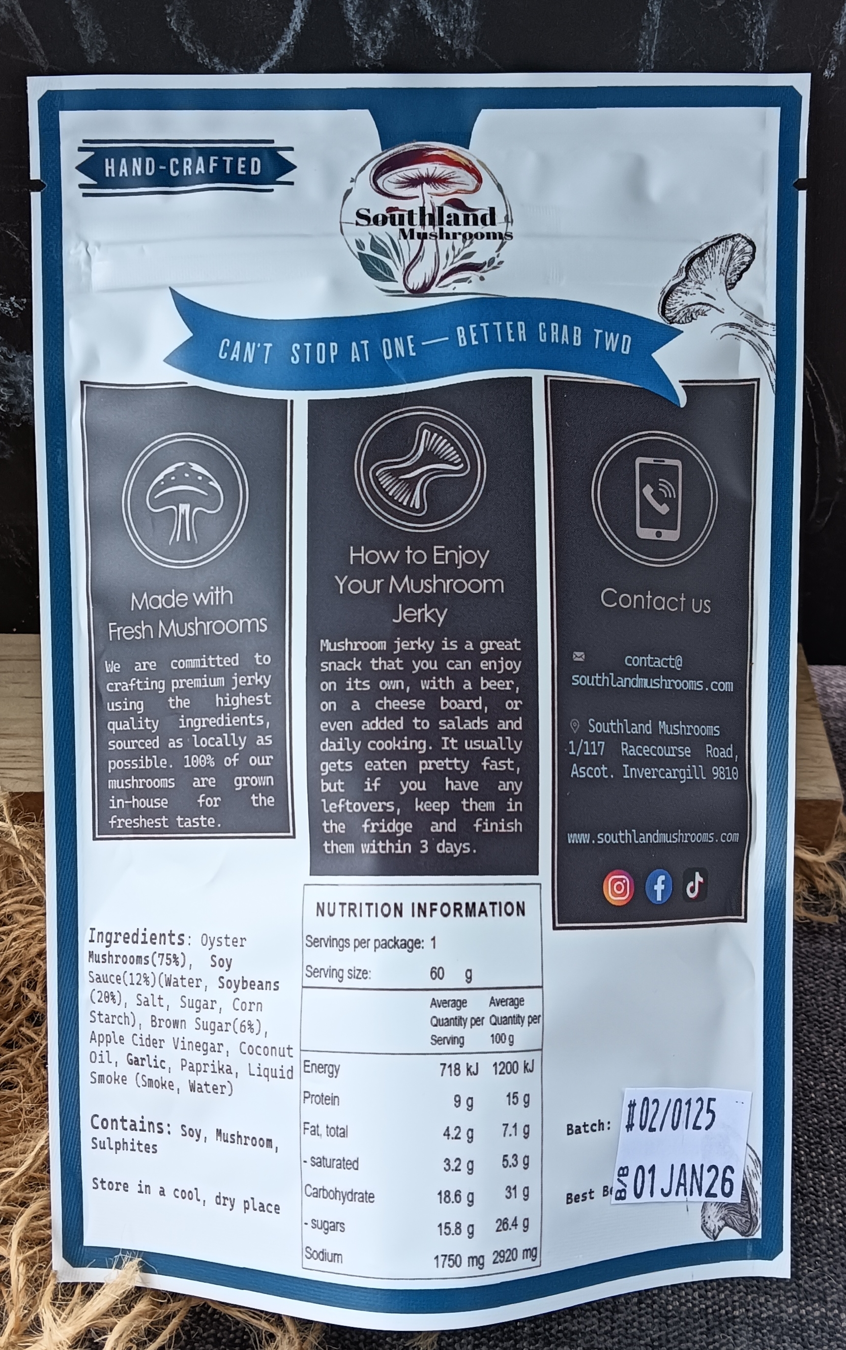 Mushroom Jerky Original SMOKED