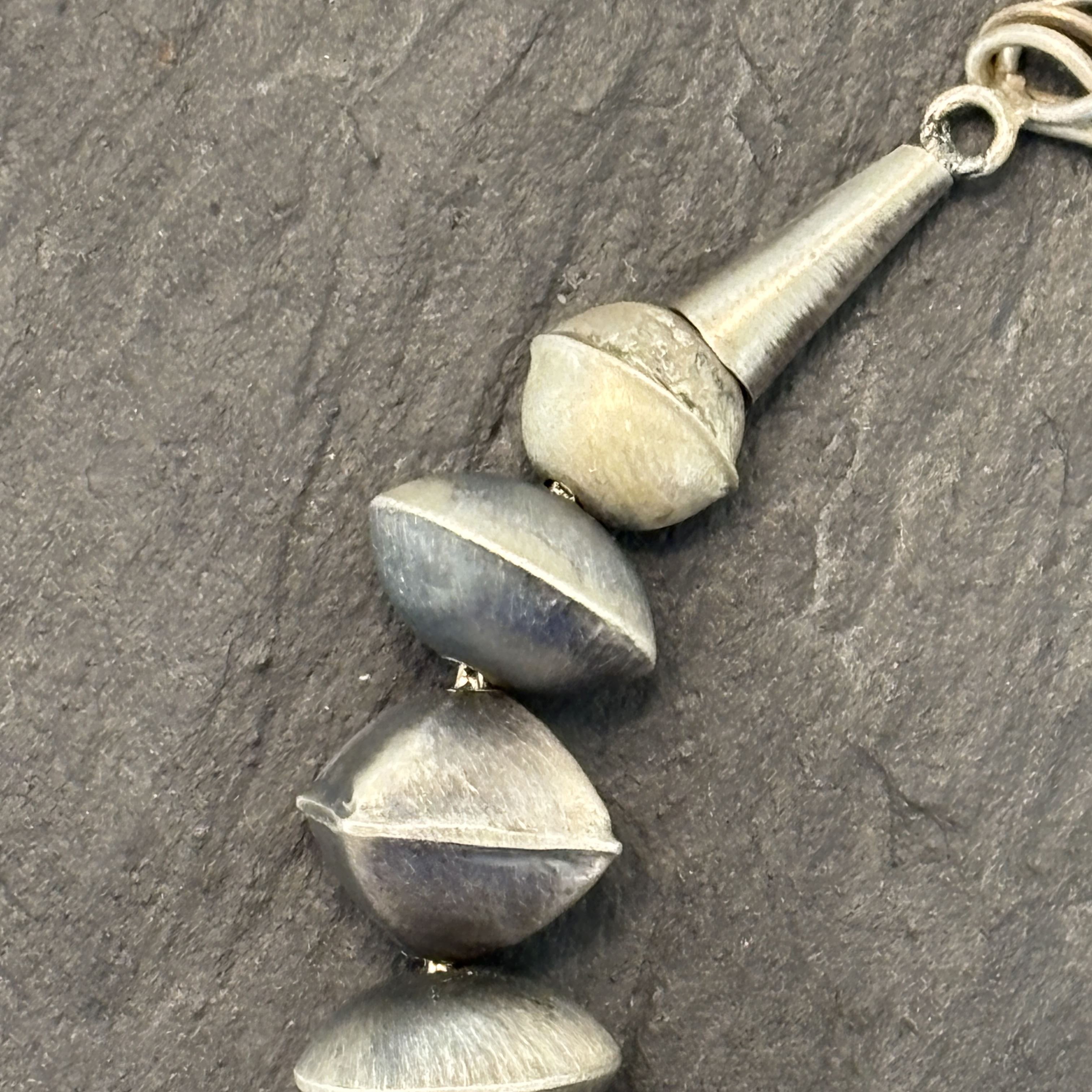 Leon Curley Navajo Handmade Mixed Bead Bracelet Sterling Silver 8.5”