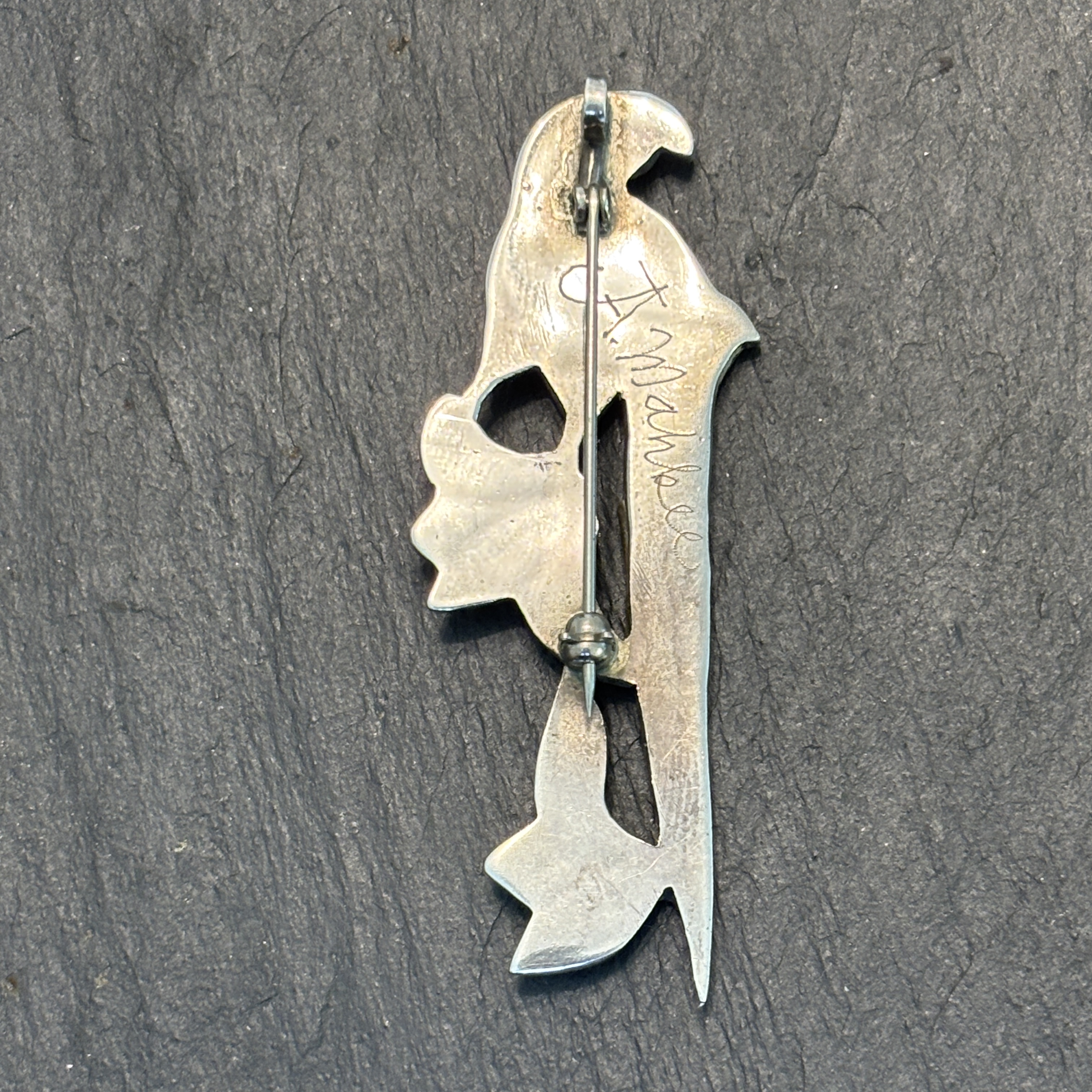 Jack Mahkee Zuni Parrot Pendant Brooch Vintage