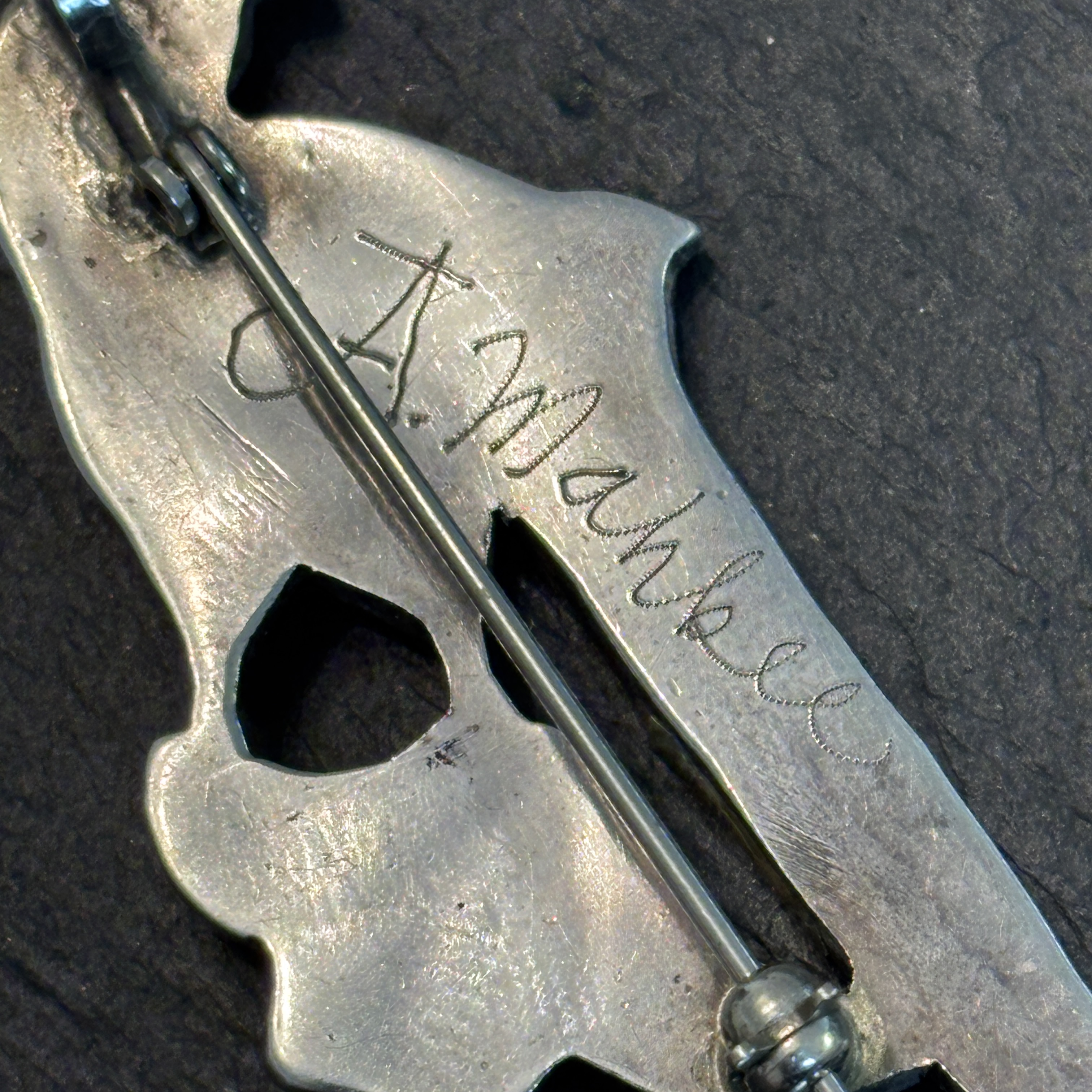 Jack Mahkee Zuni Parrot Pendant Brooch Vintage