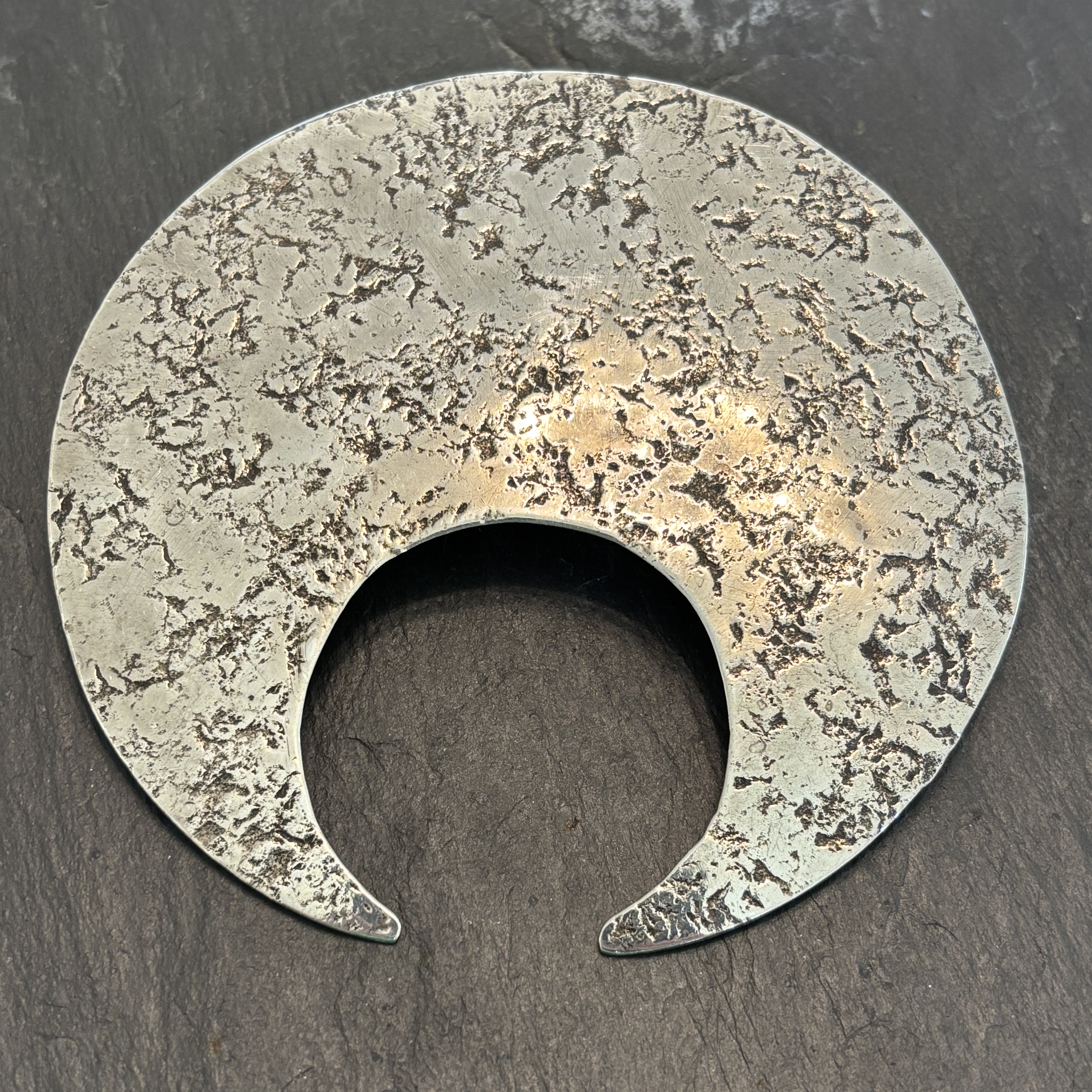 Jan Loco Apache Sterling Silver Pendant Large Crescent