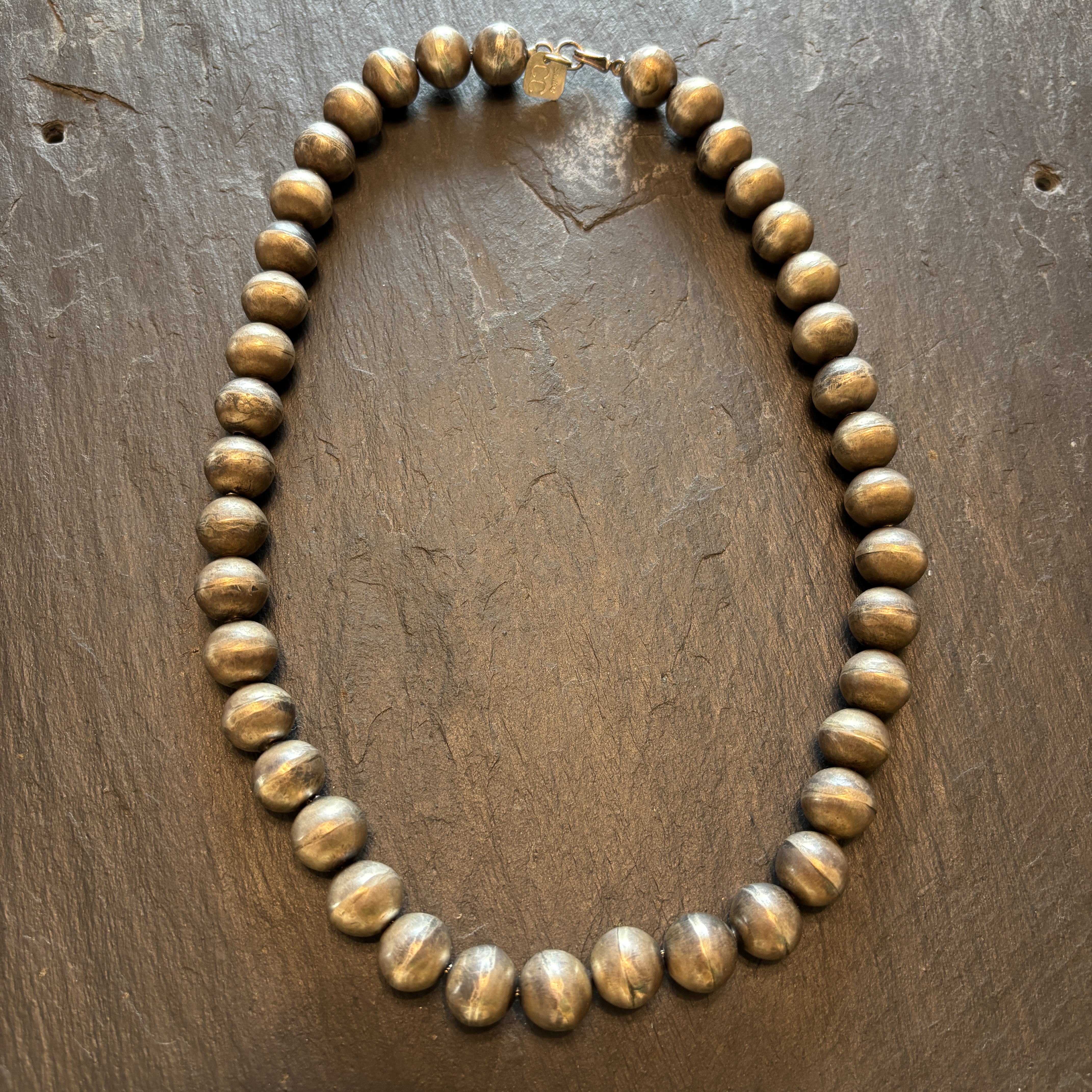 Cameron Curley Navajo Handmade Sterling Silver Bead Necklace