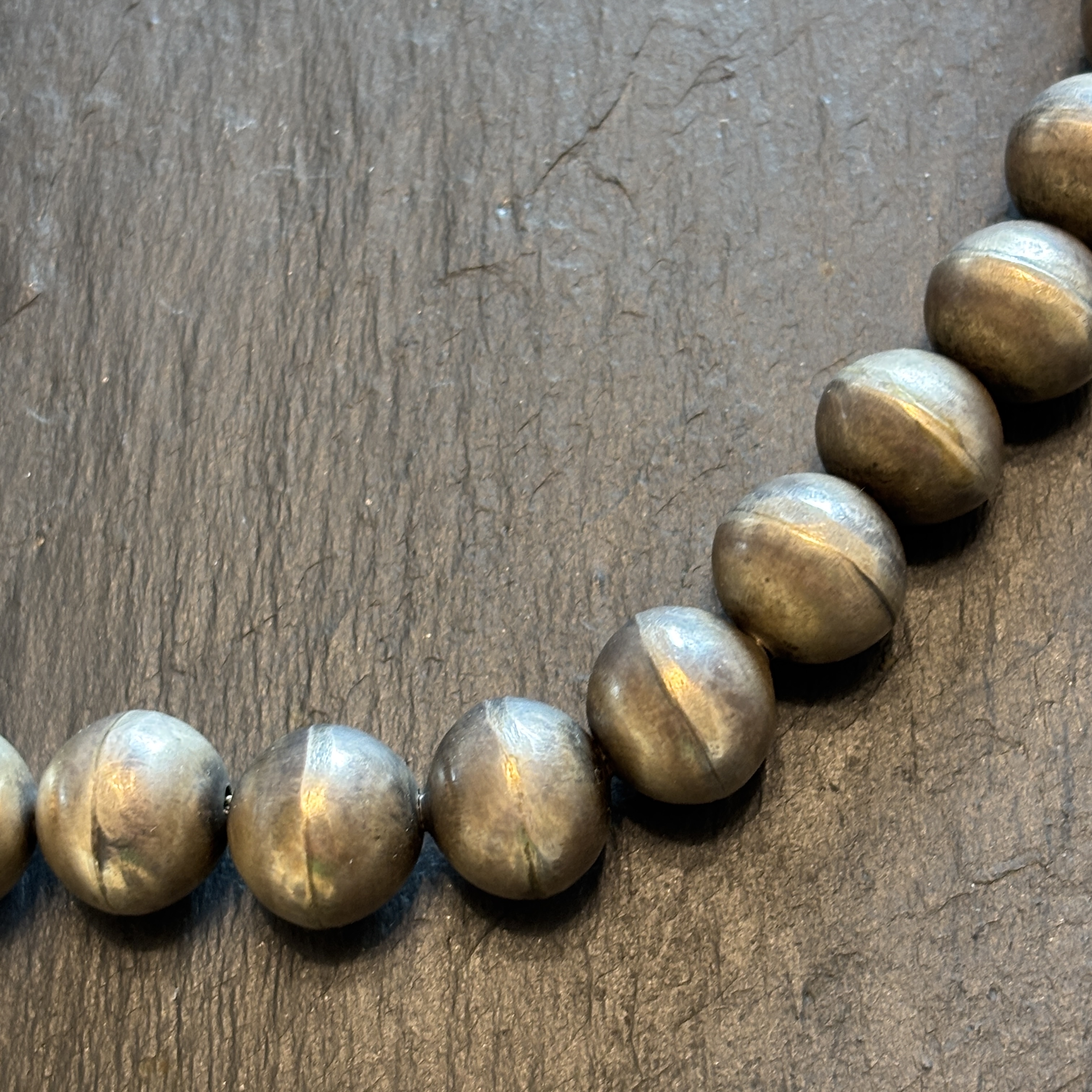 Cameron Curley Navajo Handmade Sterling Silver Bead Necklace