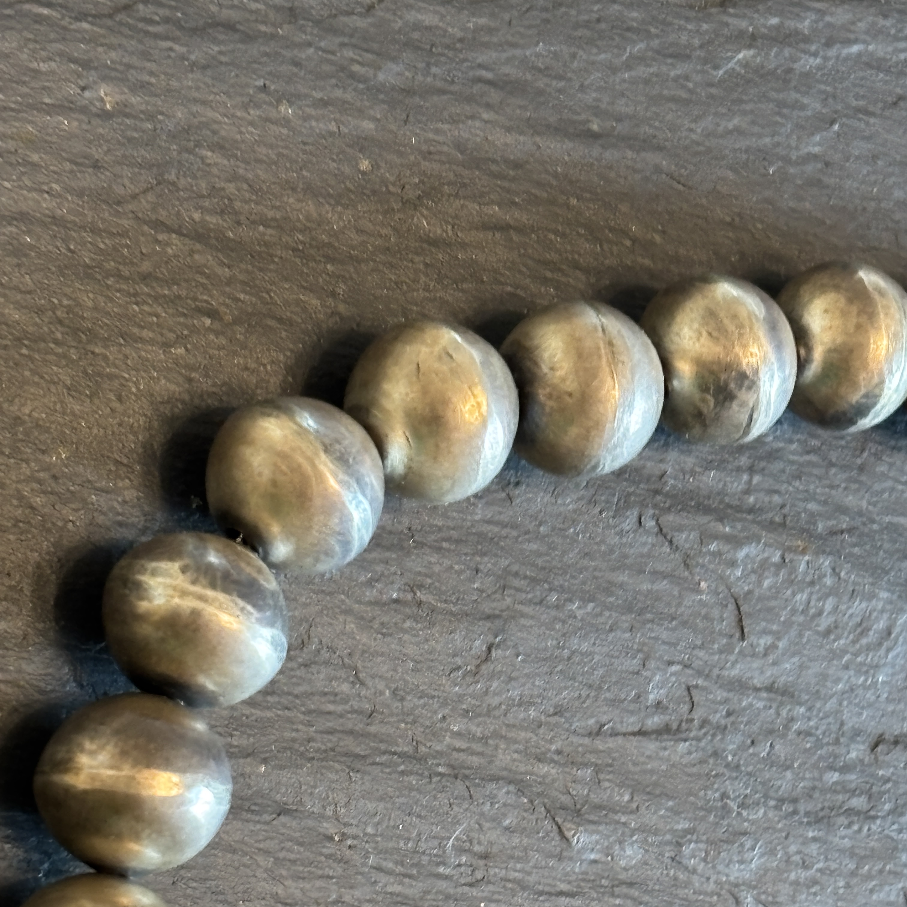 Cameron Curley Navajo Handmade Sterling Silver Bead Necklace