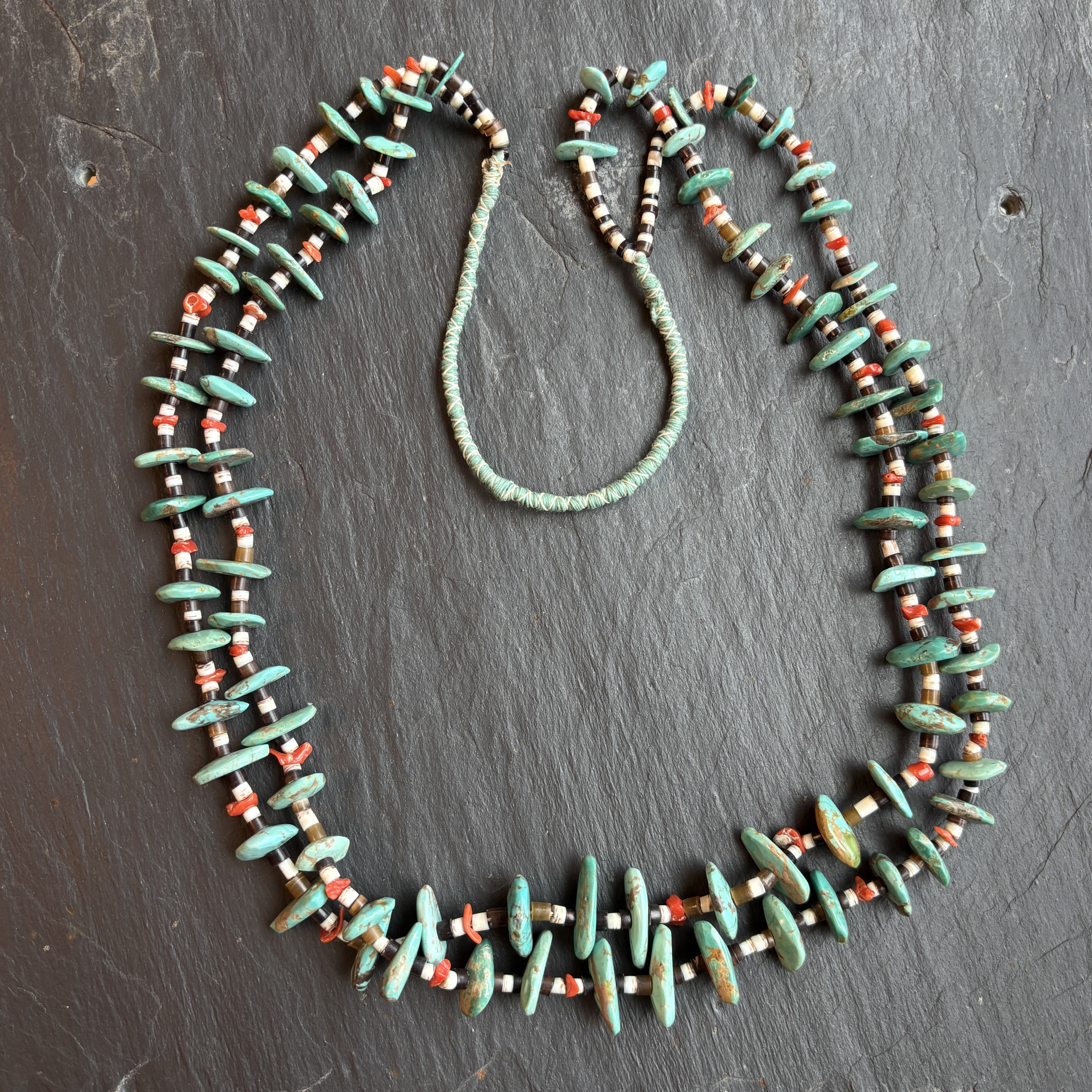 Augustine Lovato Santo Domingo Masterpiece 2 strand Turquoise Coral Necklace