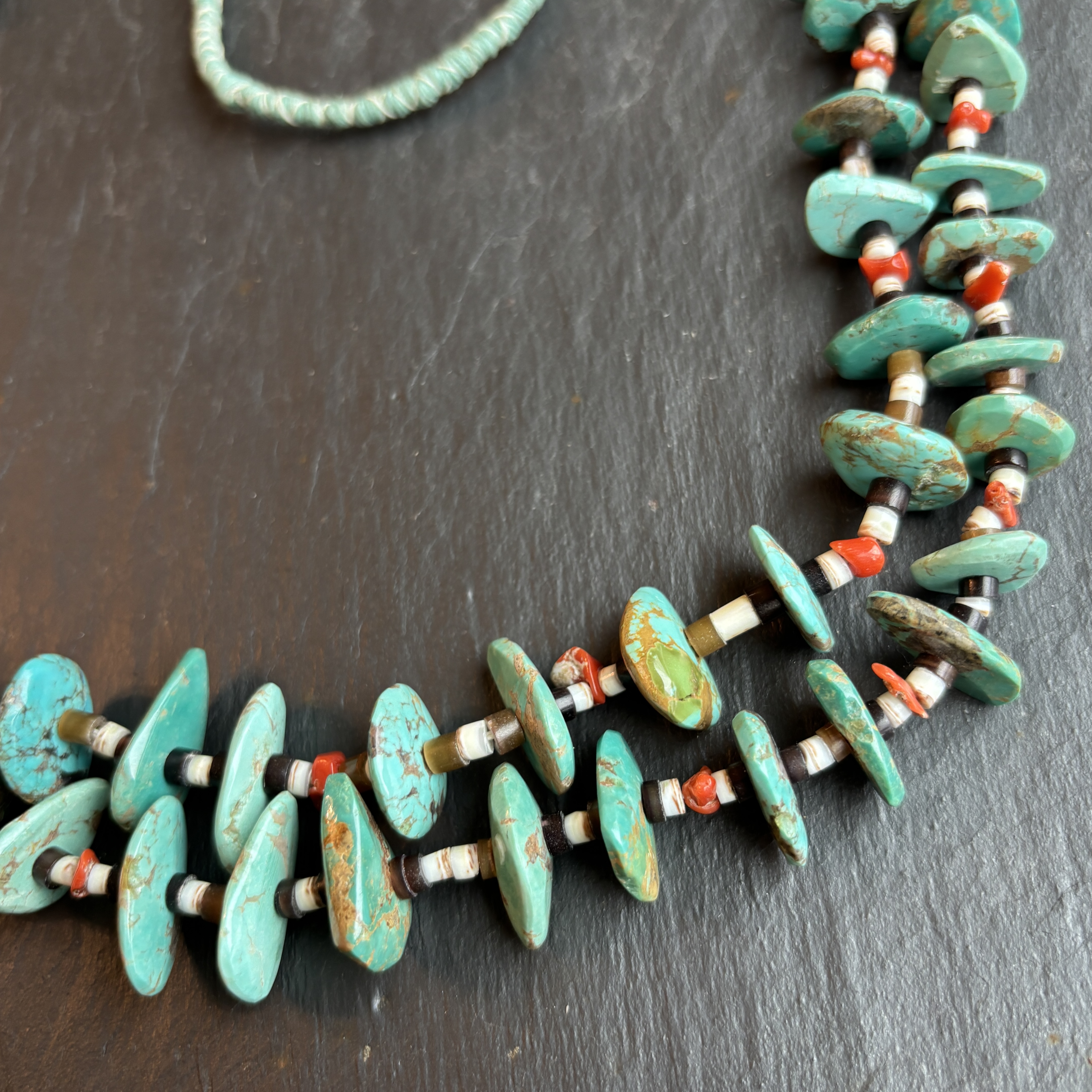 Augustine Lovato Santo Domingo Masterpiece 2 strand Turquoise Coral Necklace