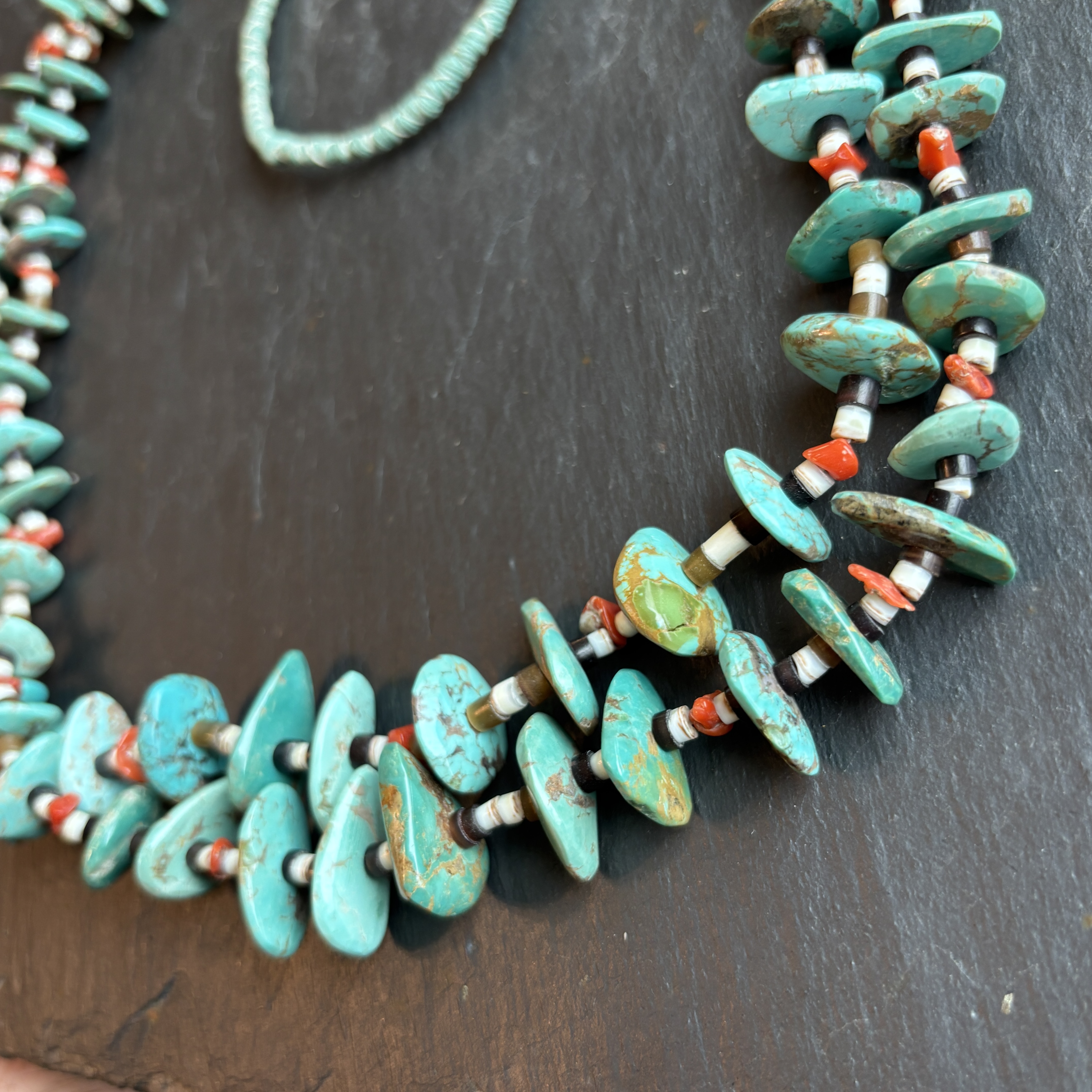 Augustine Lovato Santo Domingo Masterpiece 2 strand Turquoise Coral Necklace