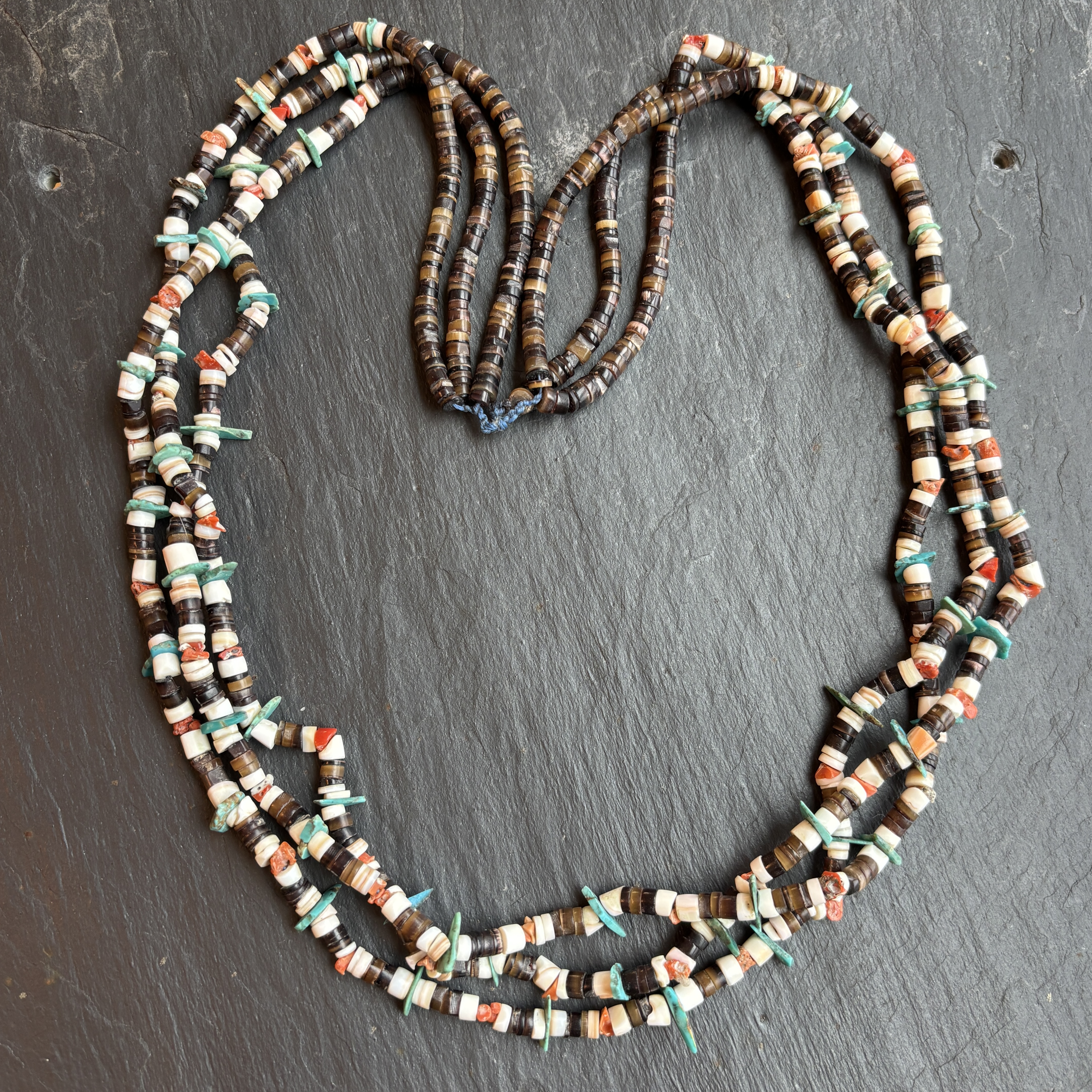 Augustine Lovato Santo Domingo Masterpiece 3 strand Turquoise Coral Necklace