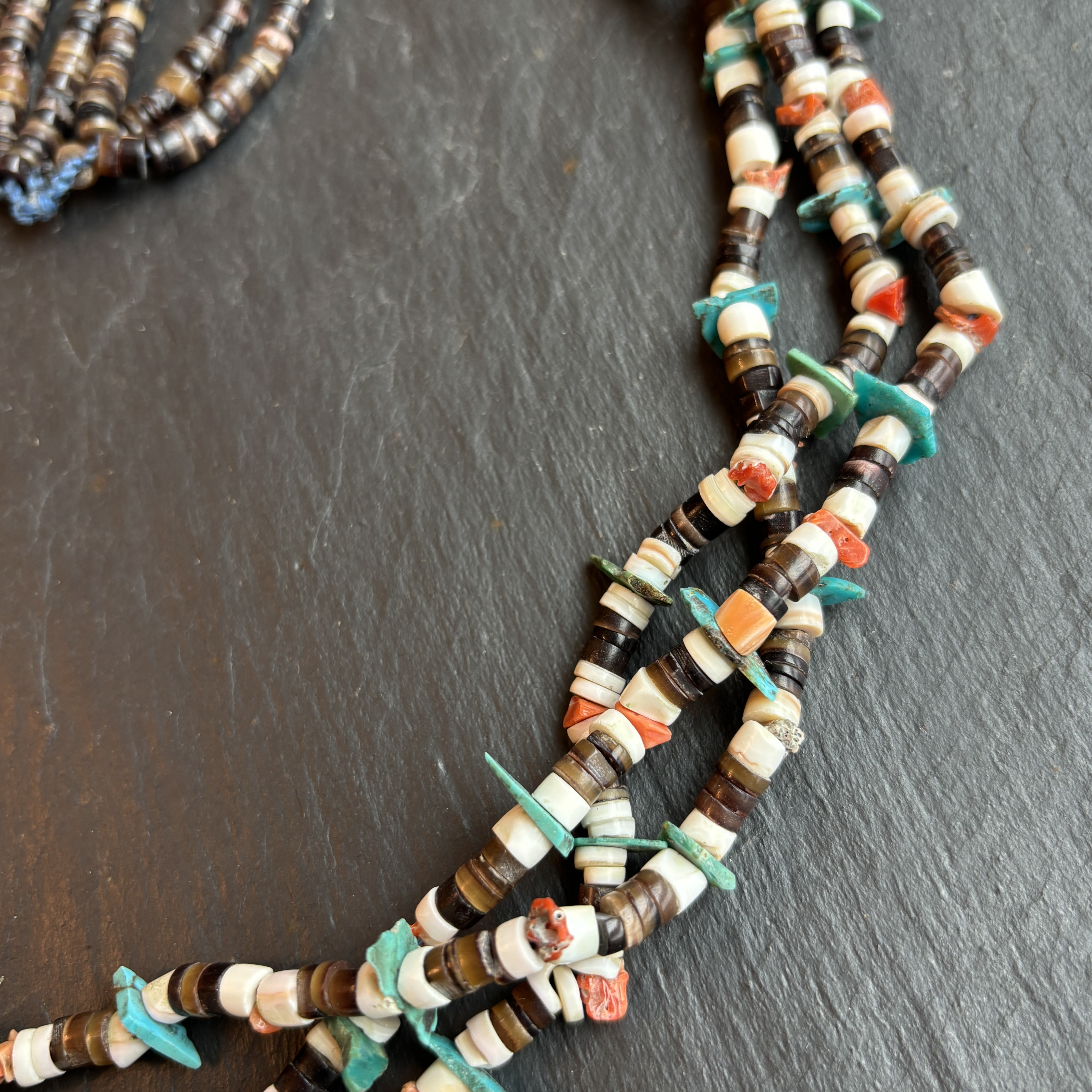 Augustine Lovato Santo Domingo Masterpiece 3 strand Turquoise Coral Necklace