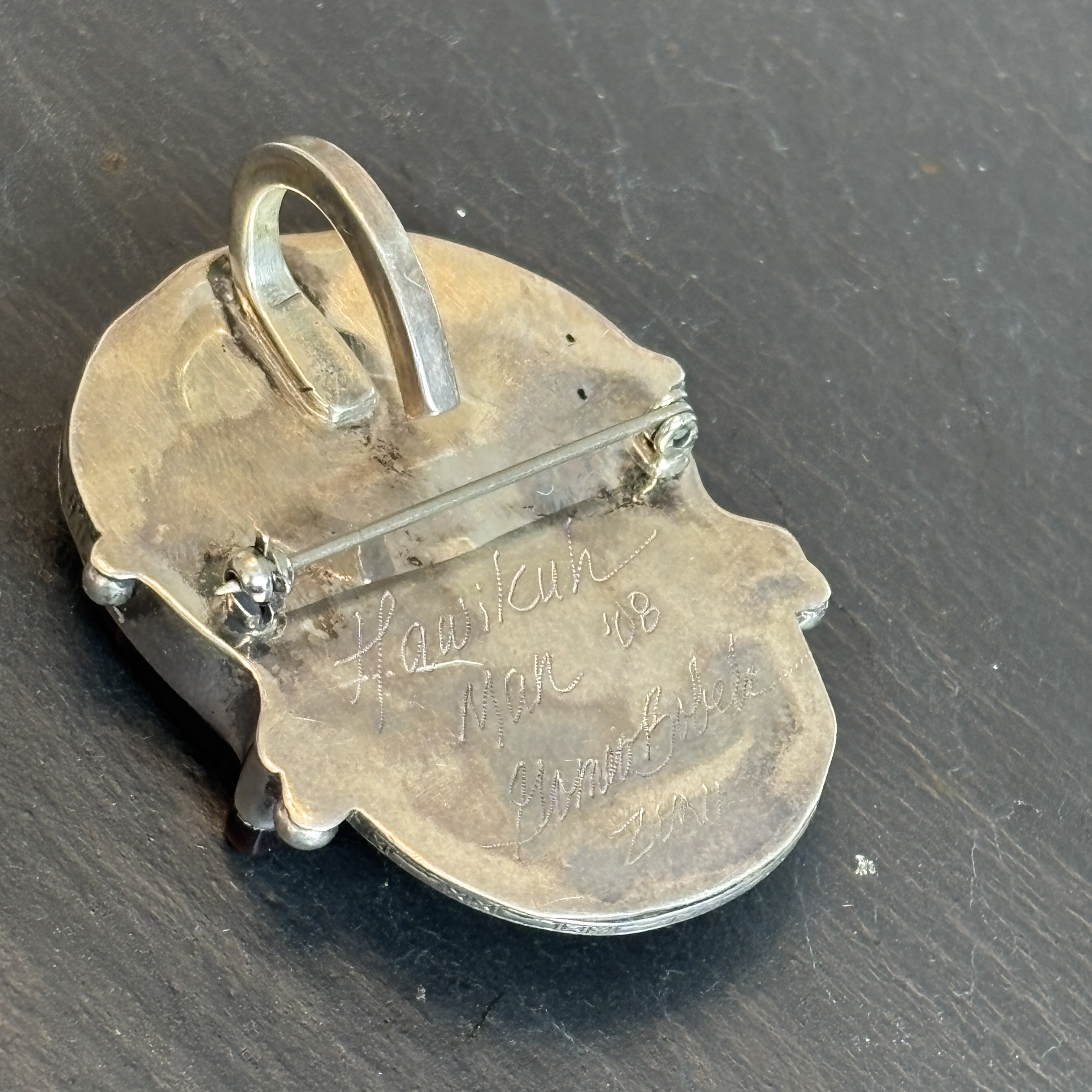 Gomeo Bobelu Zuni Hawikuh Man Pendant Turquoise Sterling Silver 2008