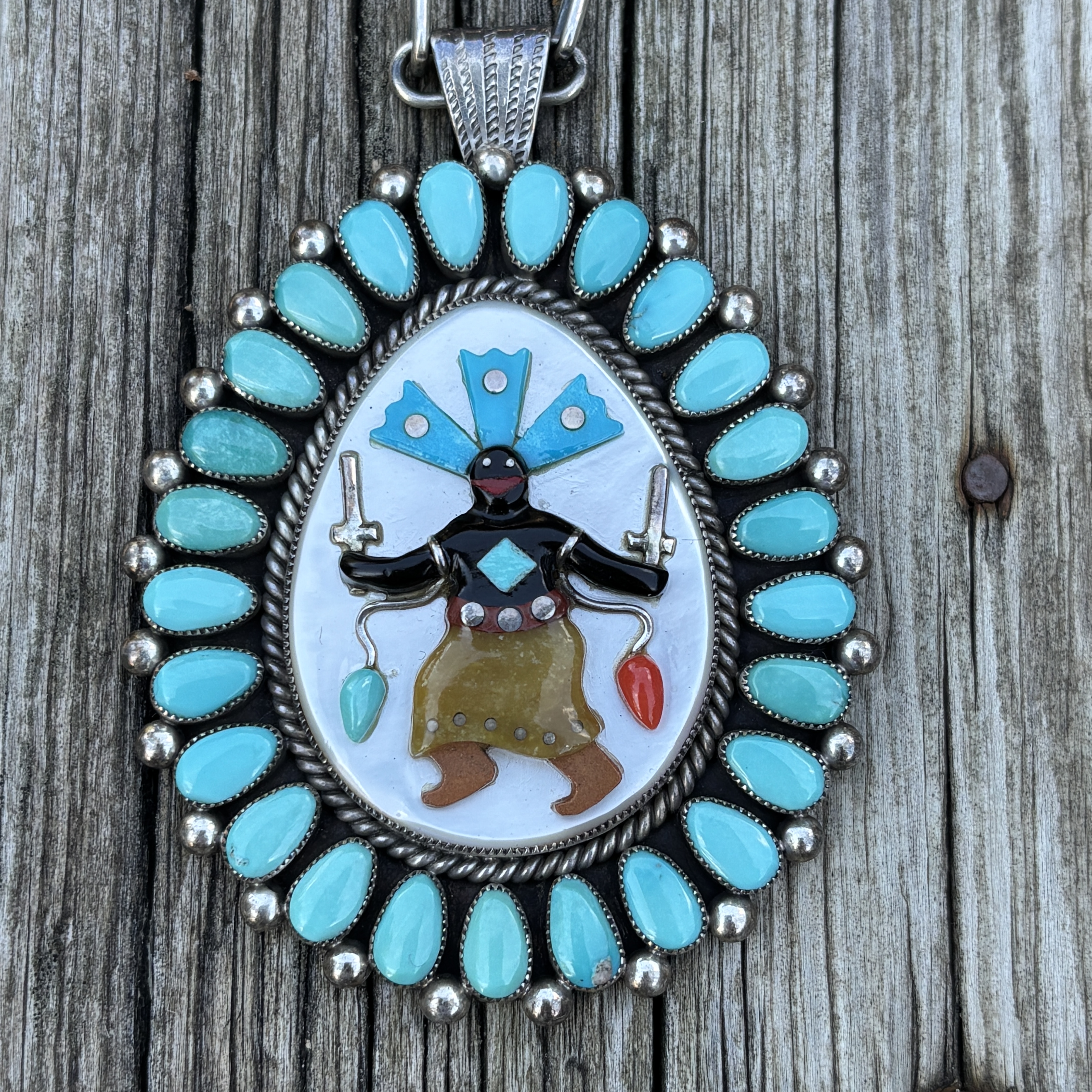 Ernest & Betty Shirley Navajo Apache Dancer Pendant