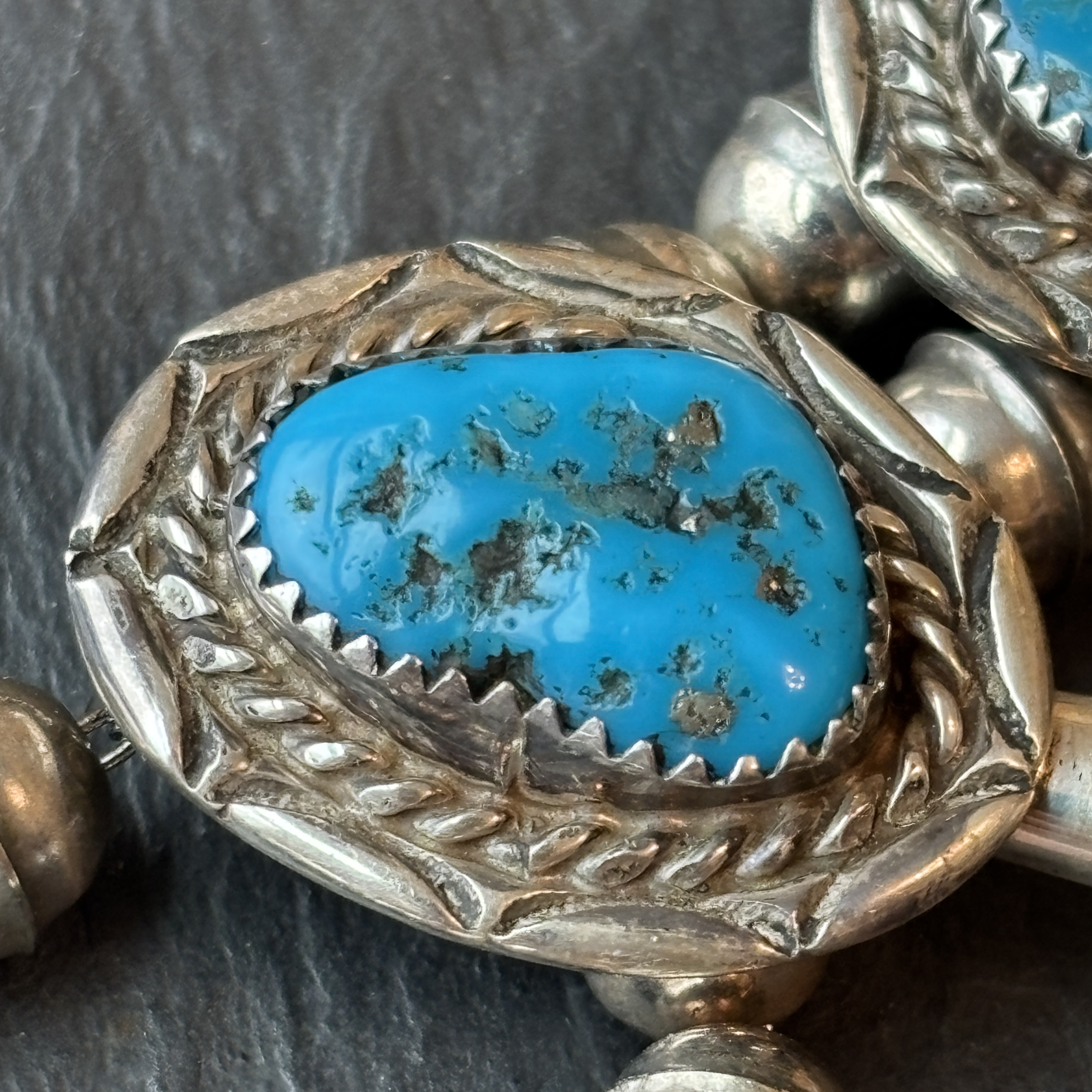 Bobby Slow Hands Etsitty Navajo Vintage Squash Blossom Necklace