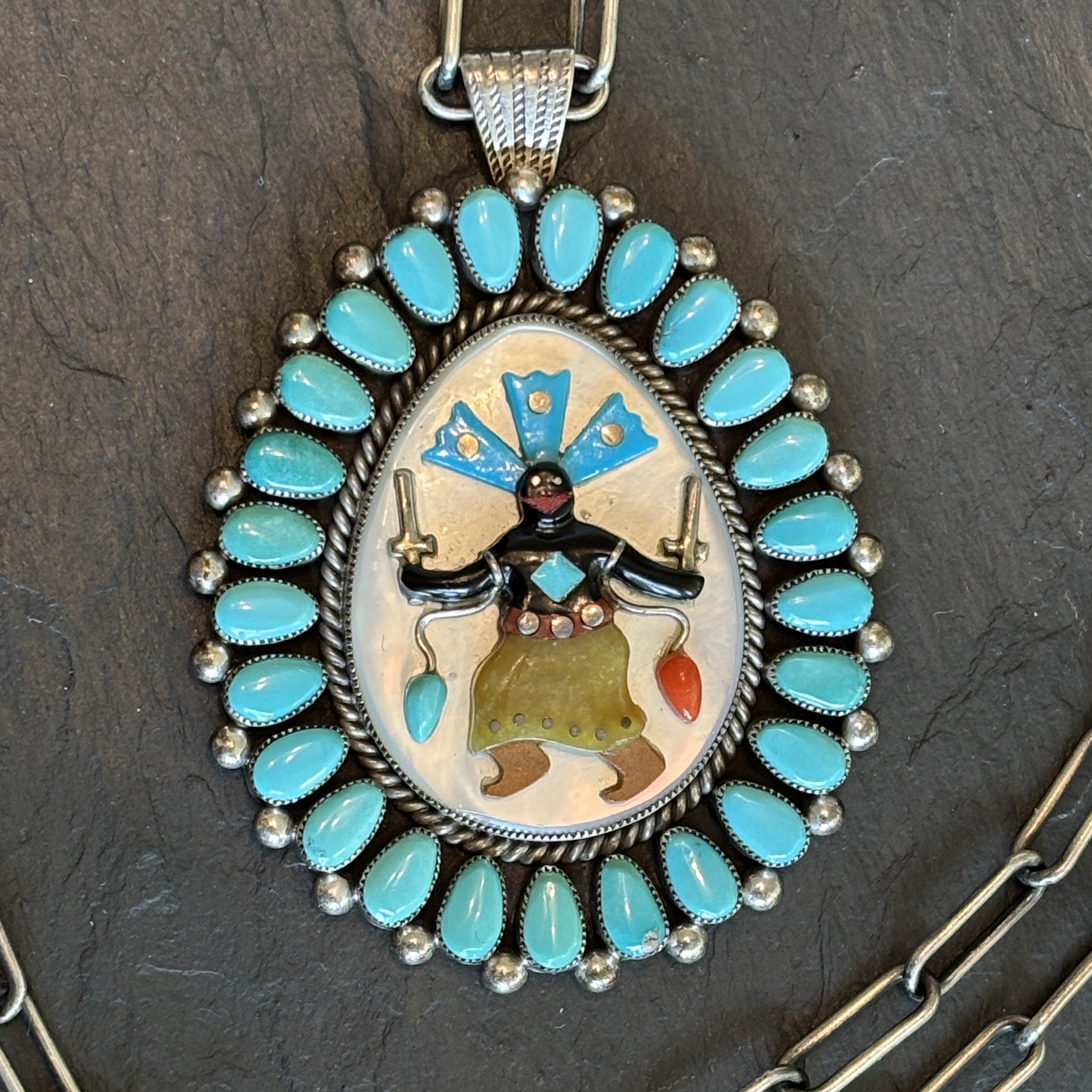 Ernest & Betty Shirley Navajo Apache Dancer Pendant