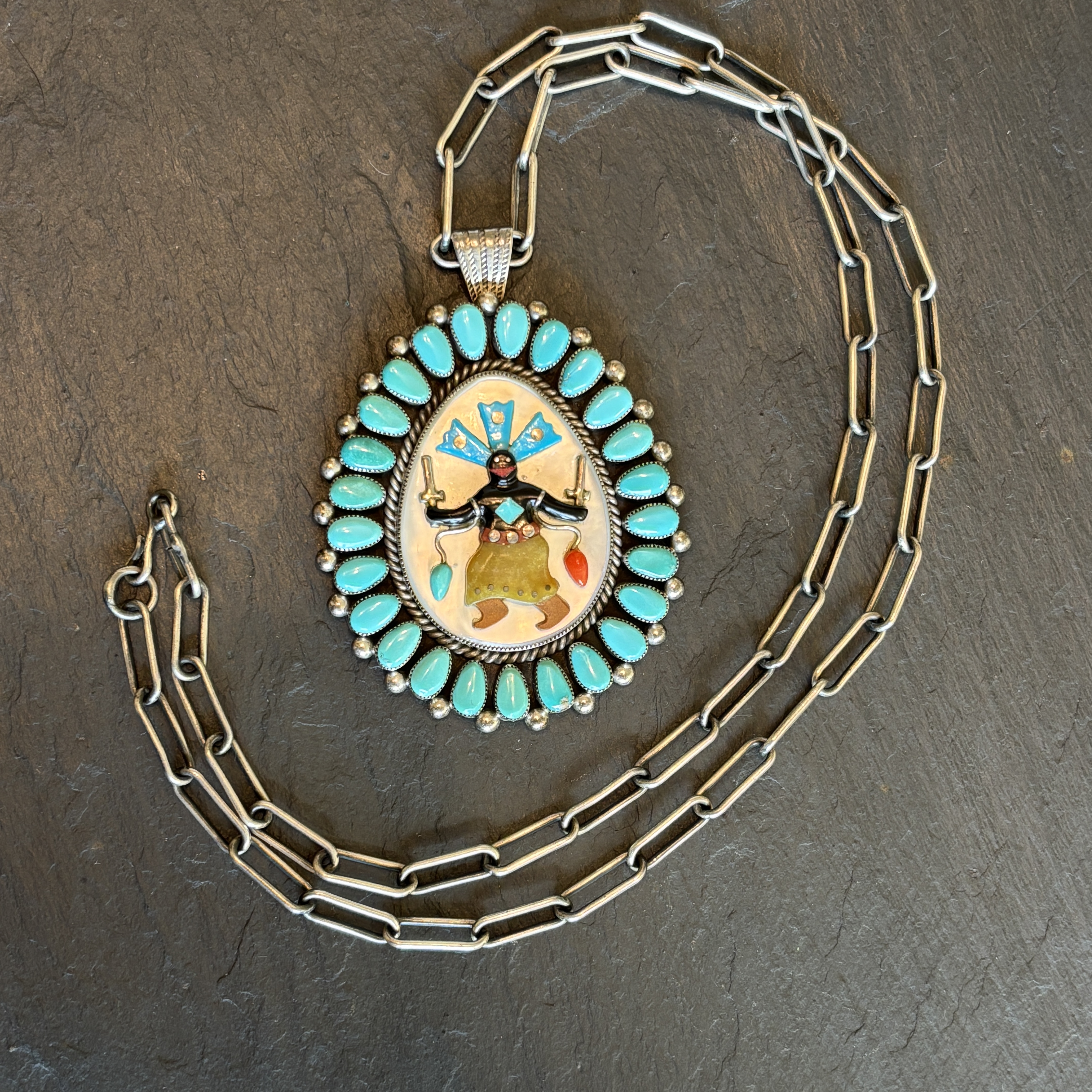 Ernest & Betty Shirley Navajo Apache Dancer Pendant