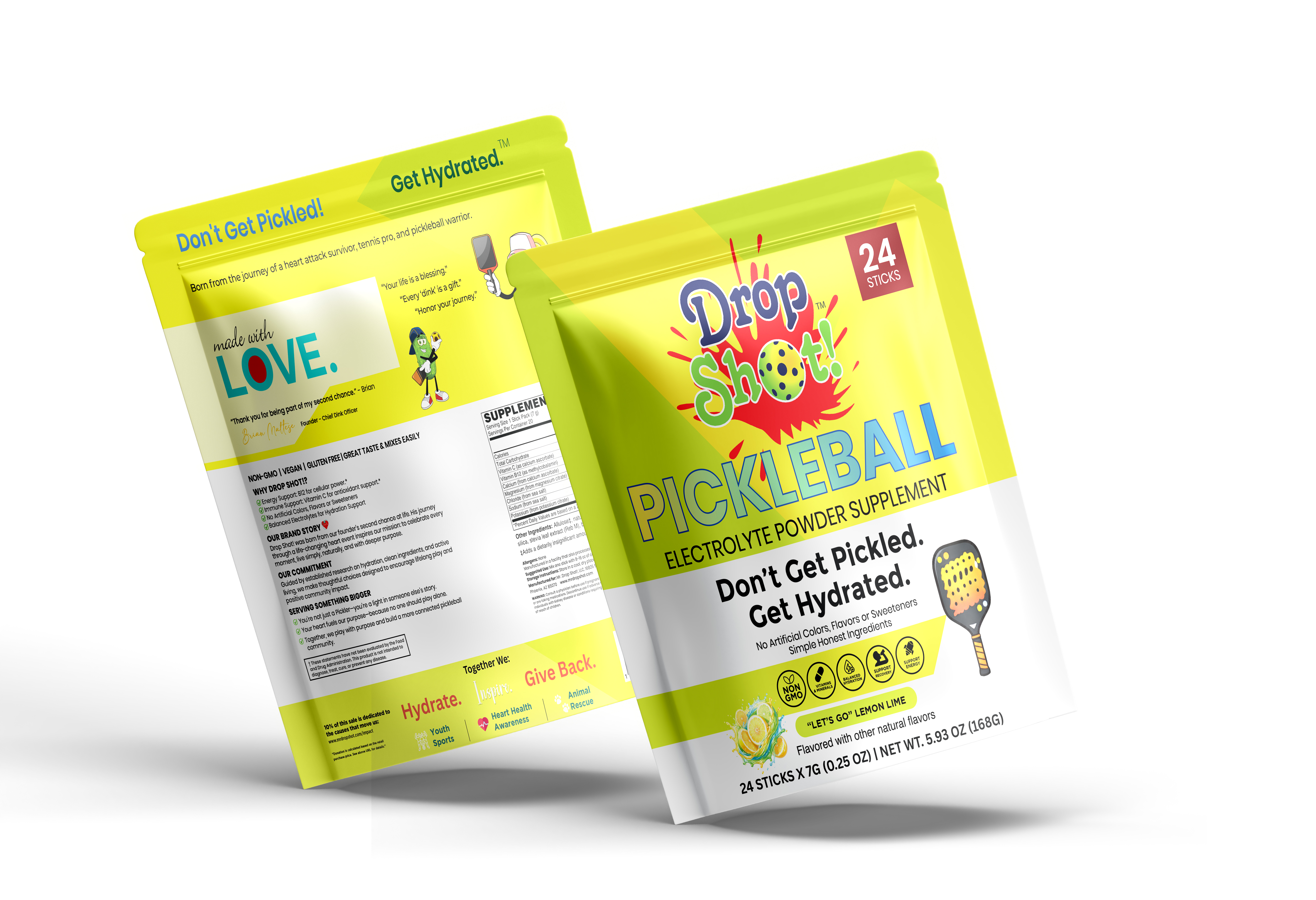 Drop Shot! "Let's Go" Lemon Lime Electrolyte Powder