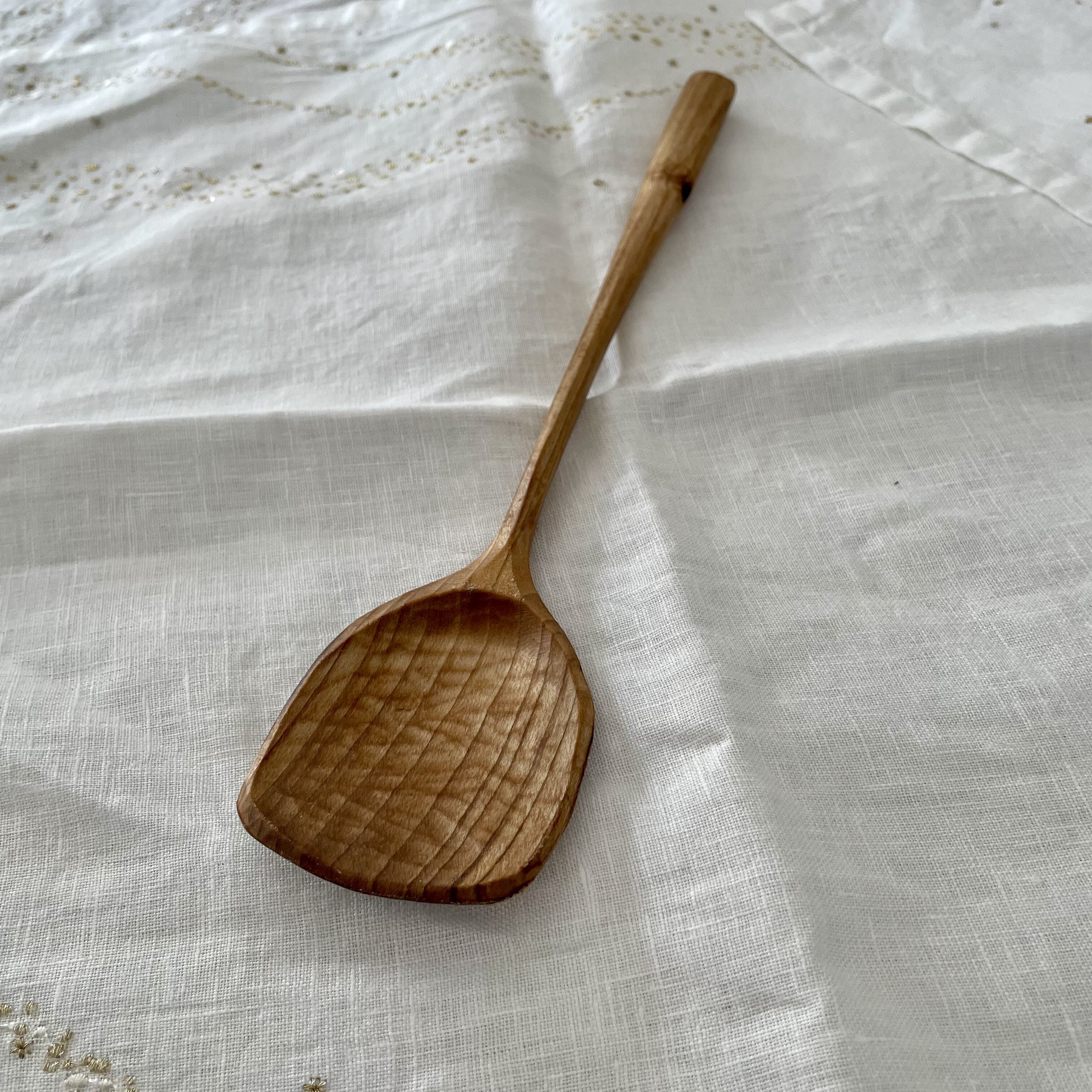 12" flat-edge cooking spoon