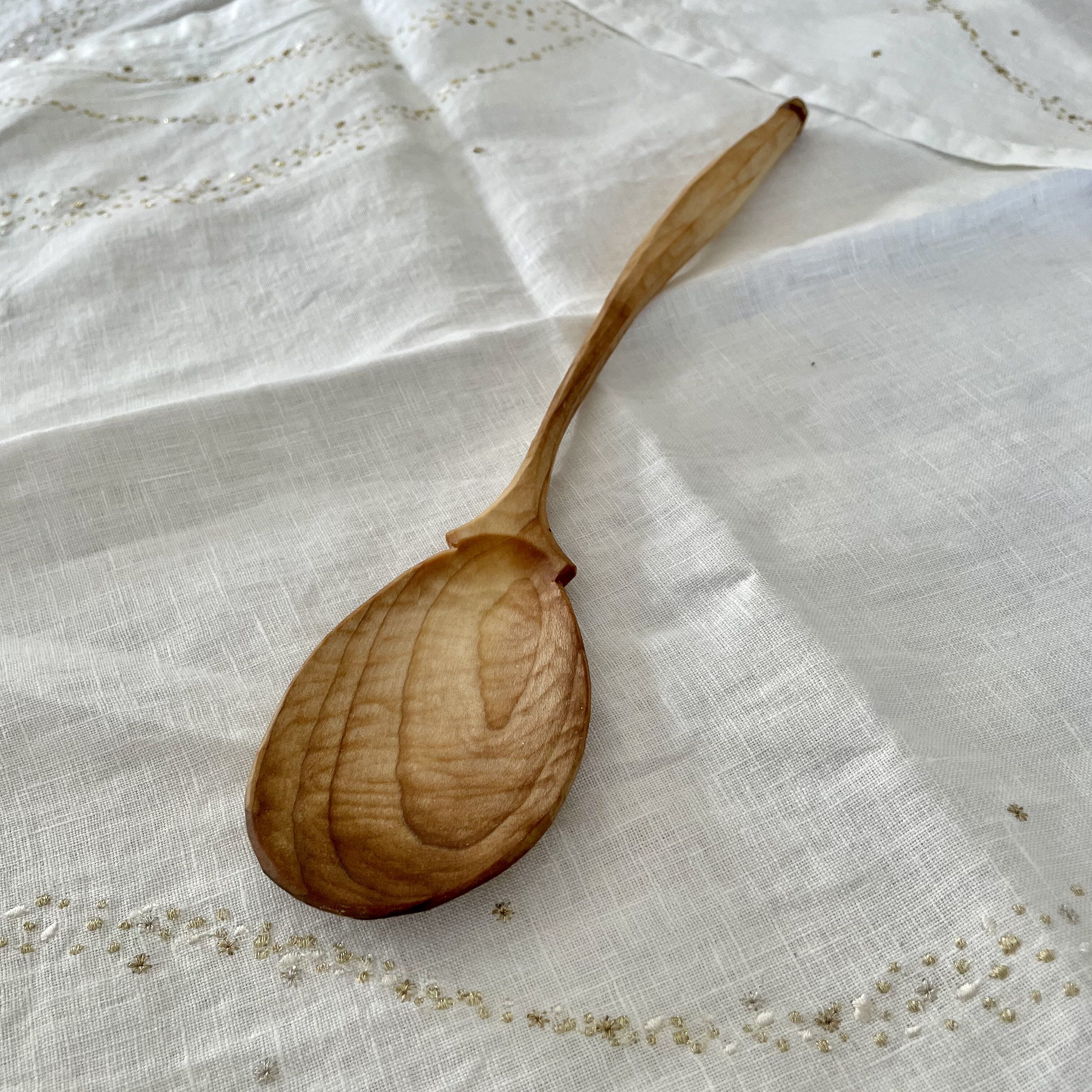 13" teardrop cooking spoon