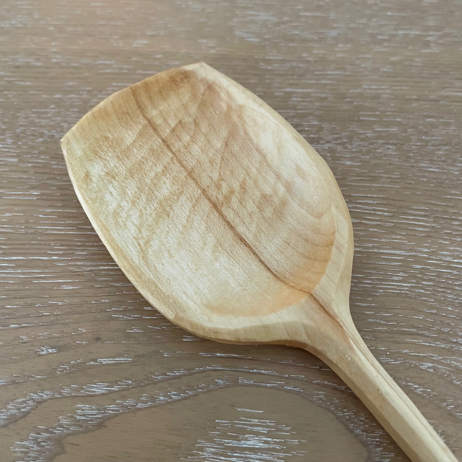 13" Curved maple cooking spoon