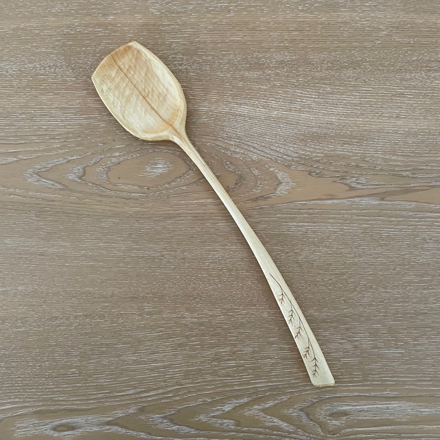 13" Curved maple cooking spoon