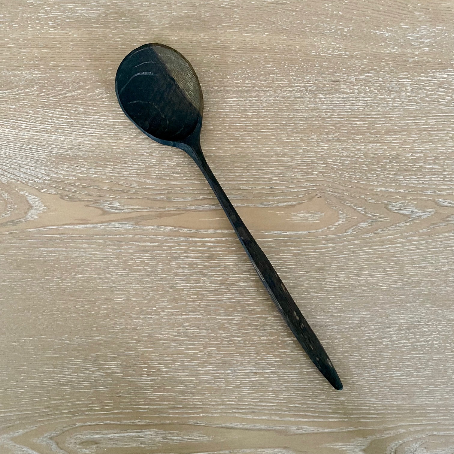 12" Ebonized White Oak cooking spoon