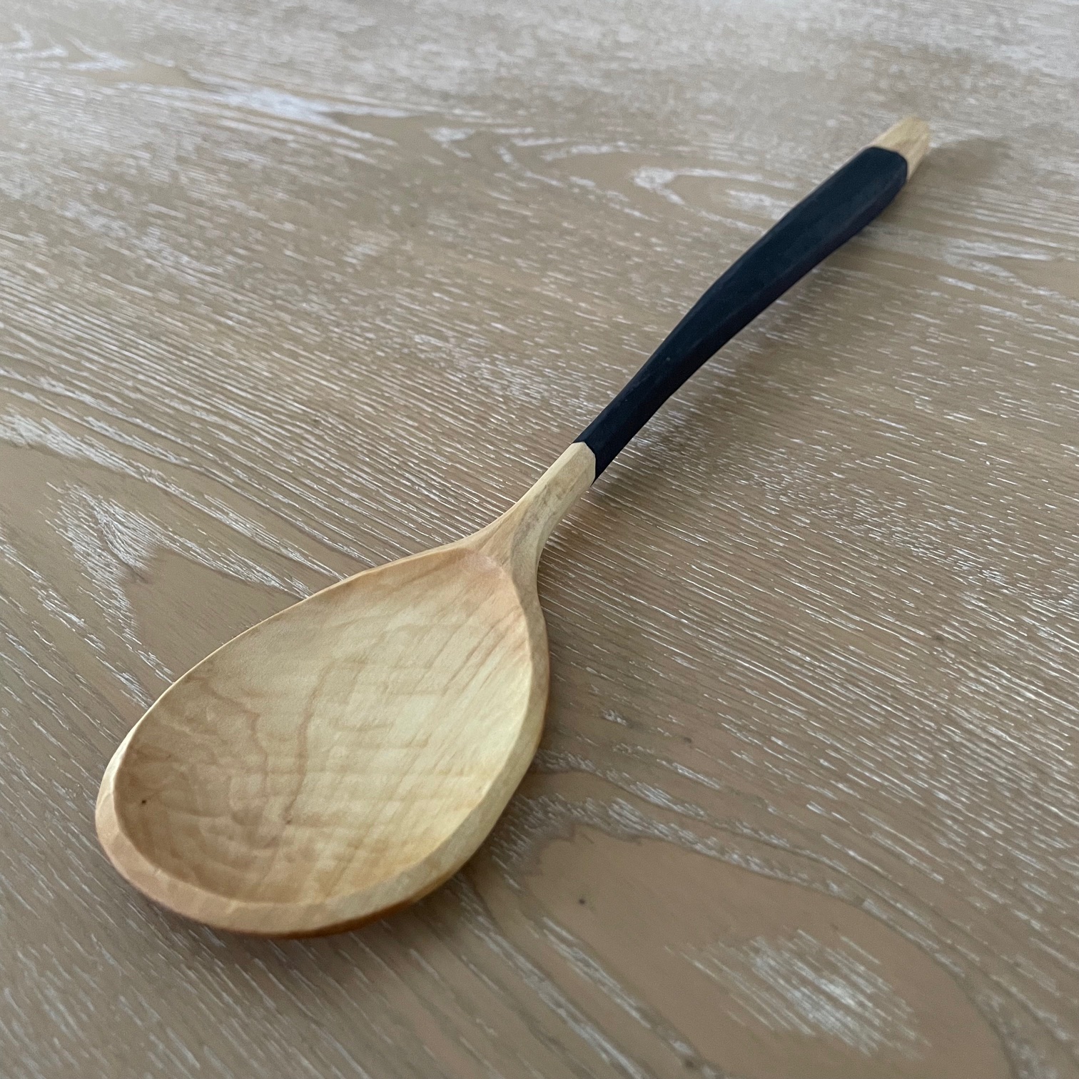 12" Maple spoon with Navy handle